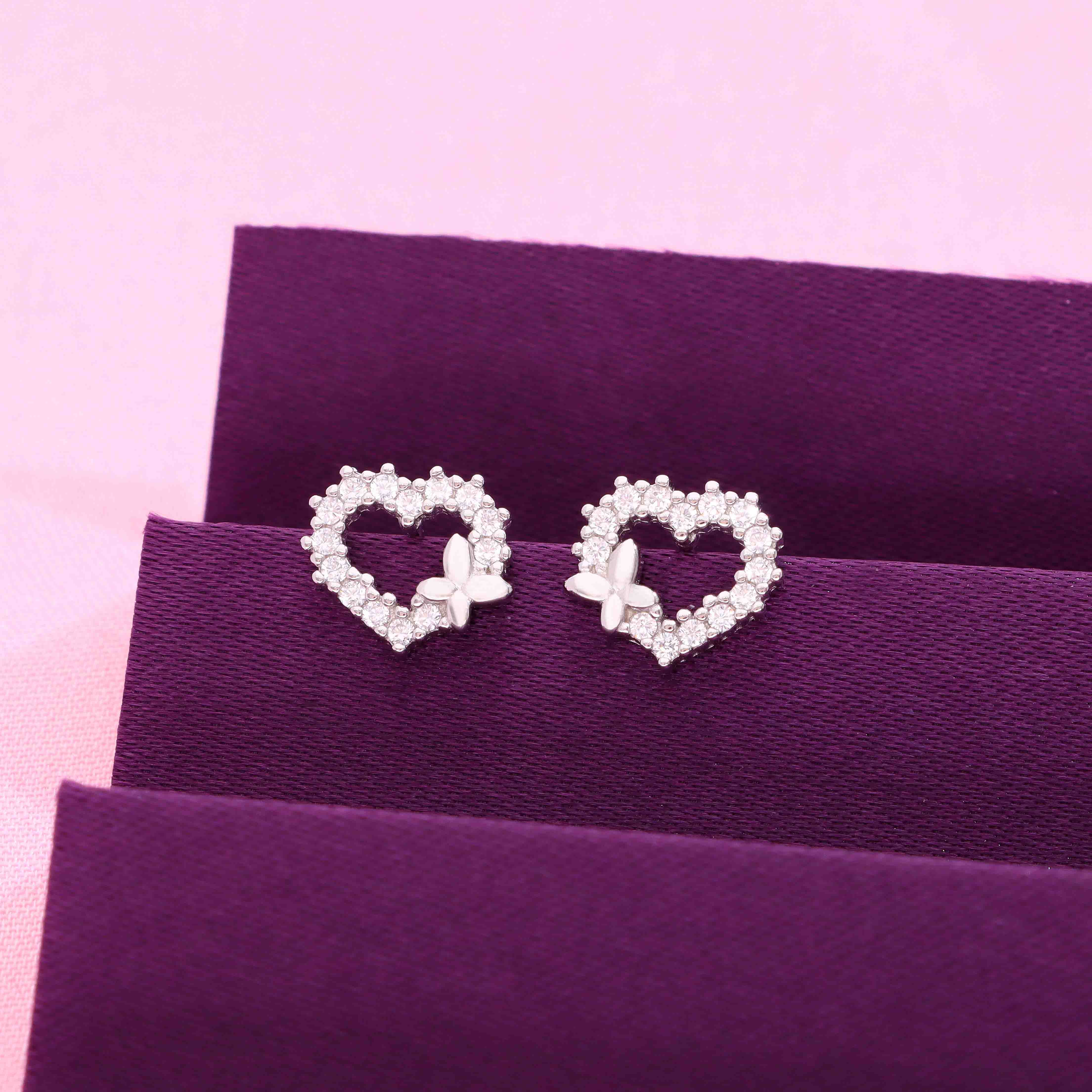 Minimalistic Love Heart  Stud Earring - Image 5