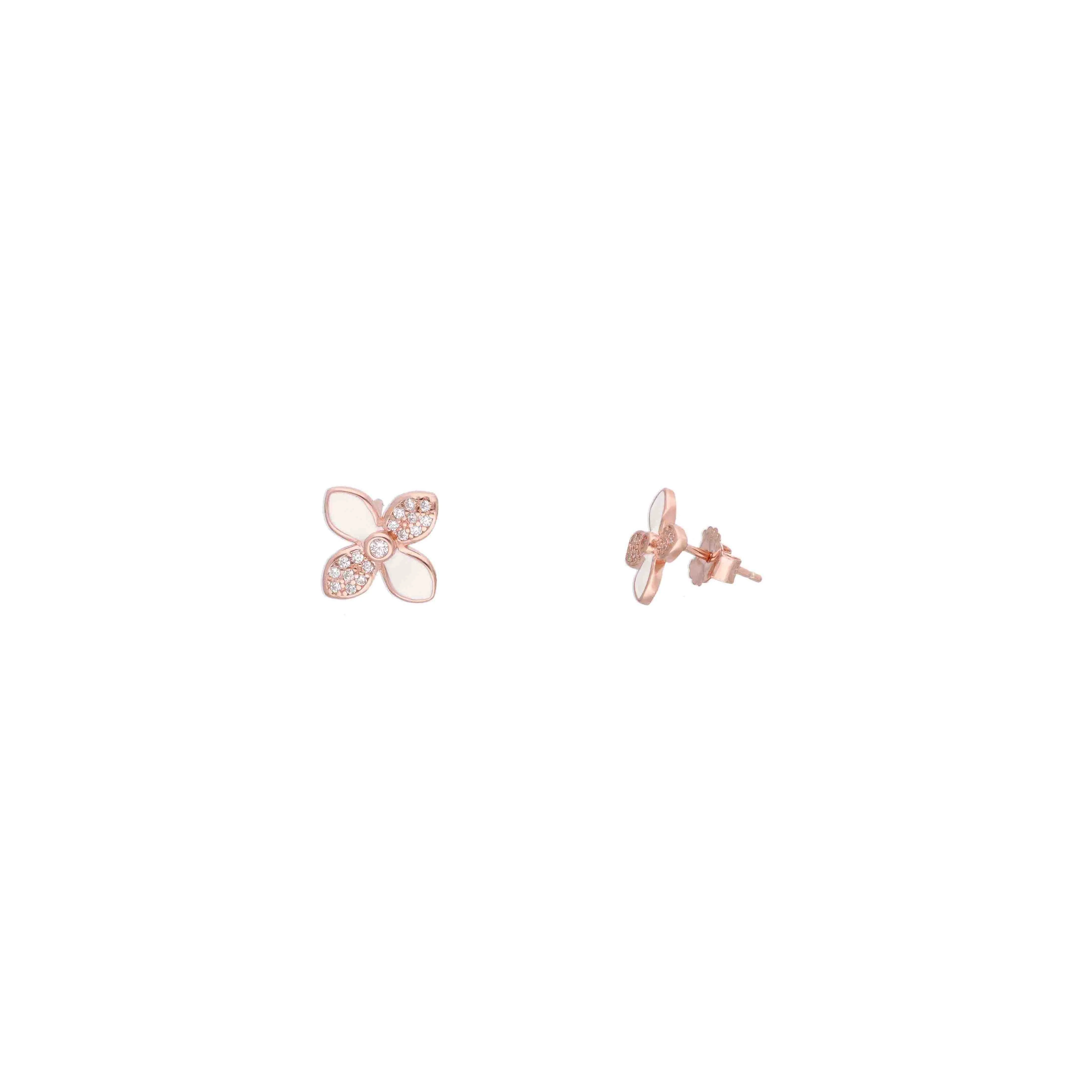 Sterling Bezels Floral Silver Earrings - Image 8