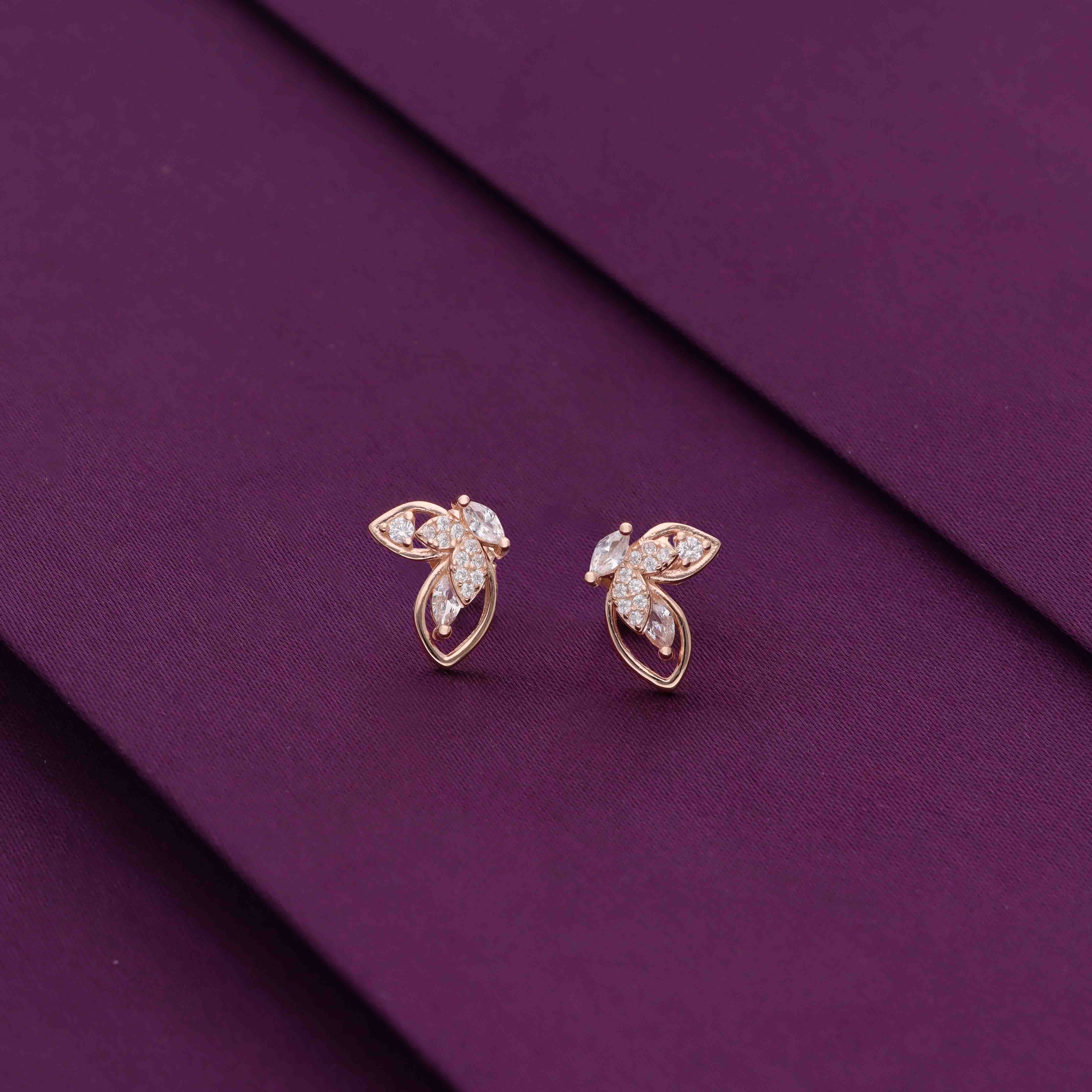 Sterling Silver Zircon Butterfly Studs - Image 2