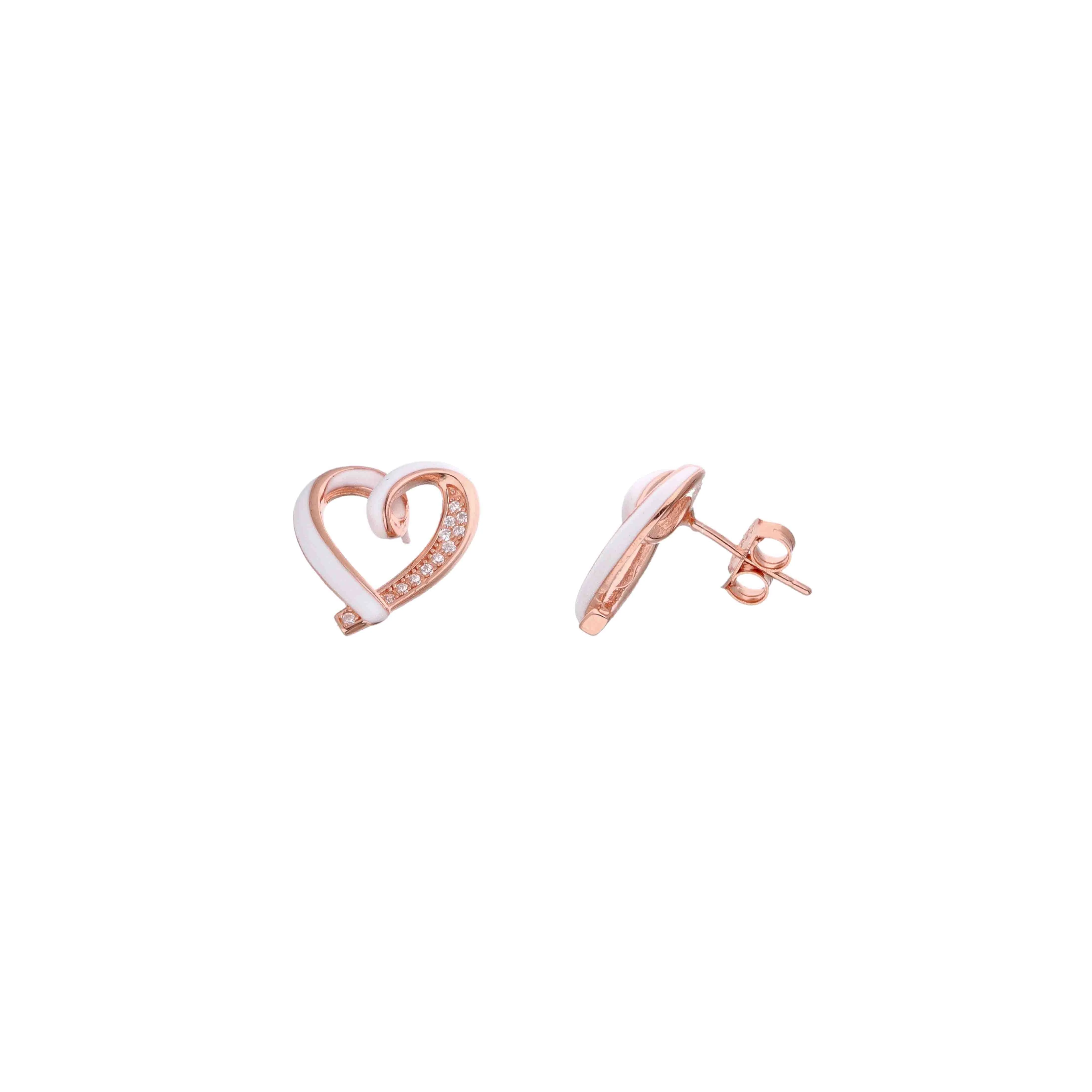 Sterling Silver Stylish Heart Studs - Image 5