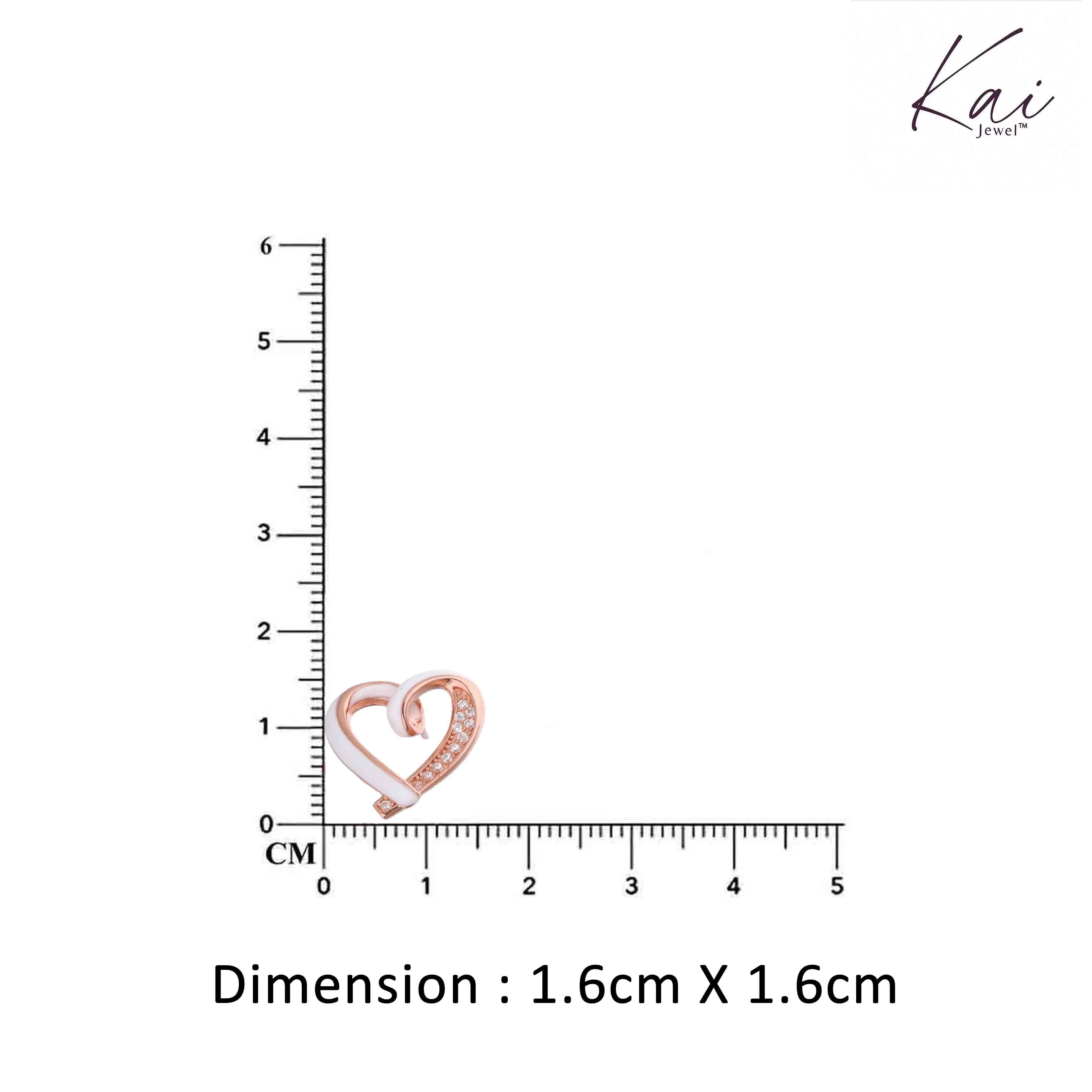 Sterling Silver Stylish Heart Studs - Image 6