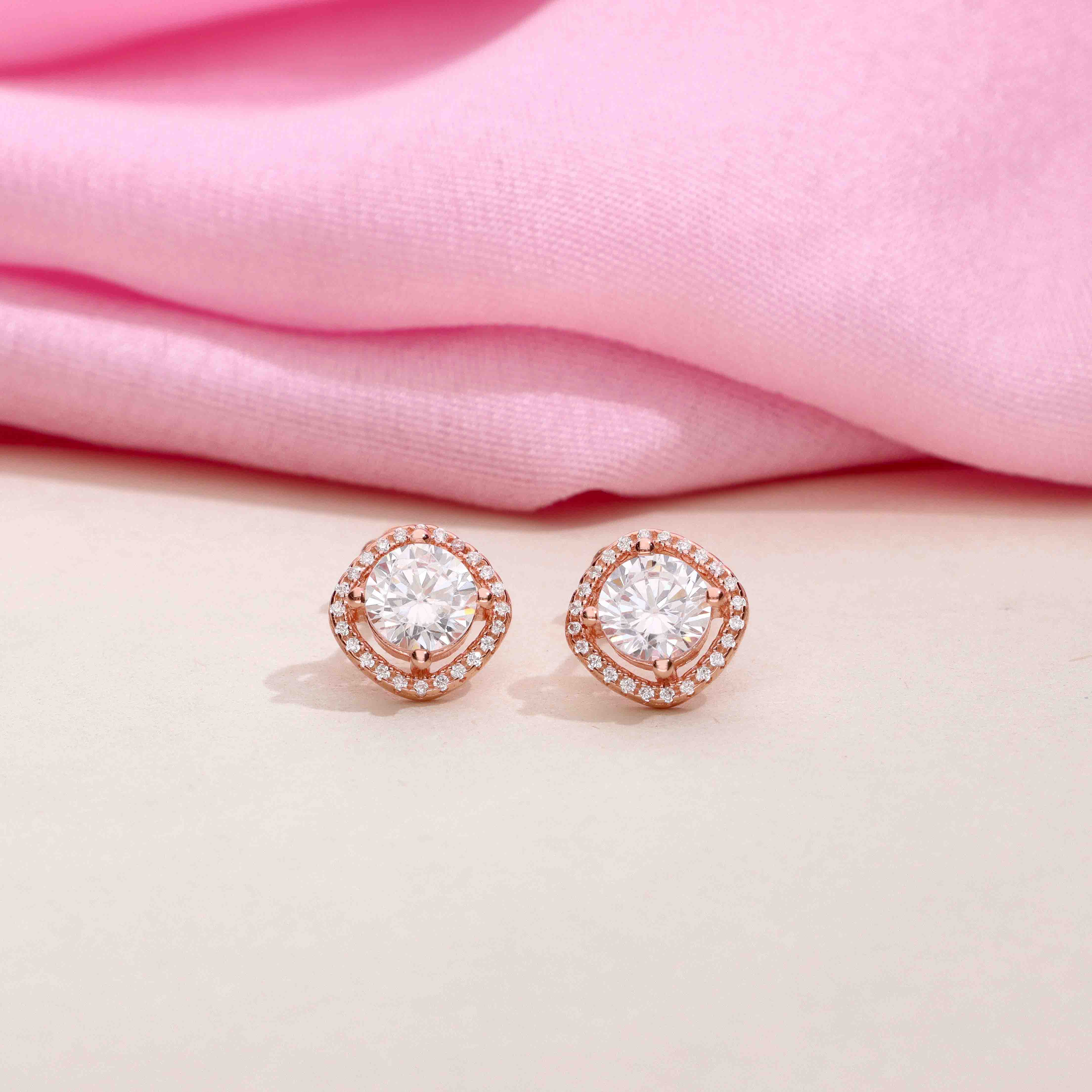Sterling Silver Solitaire Elegance Stud Earrings - Image 2