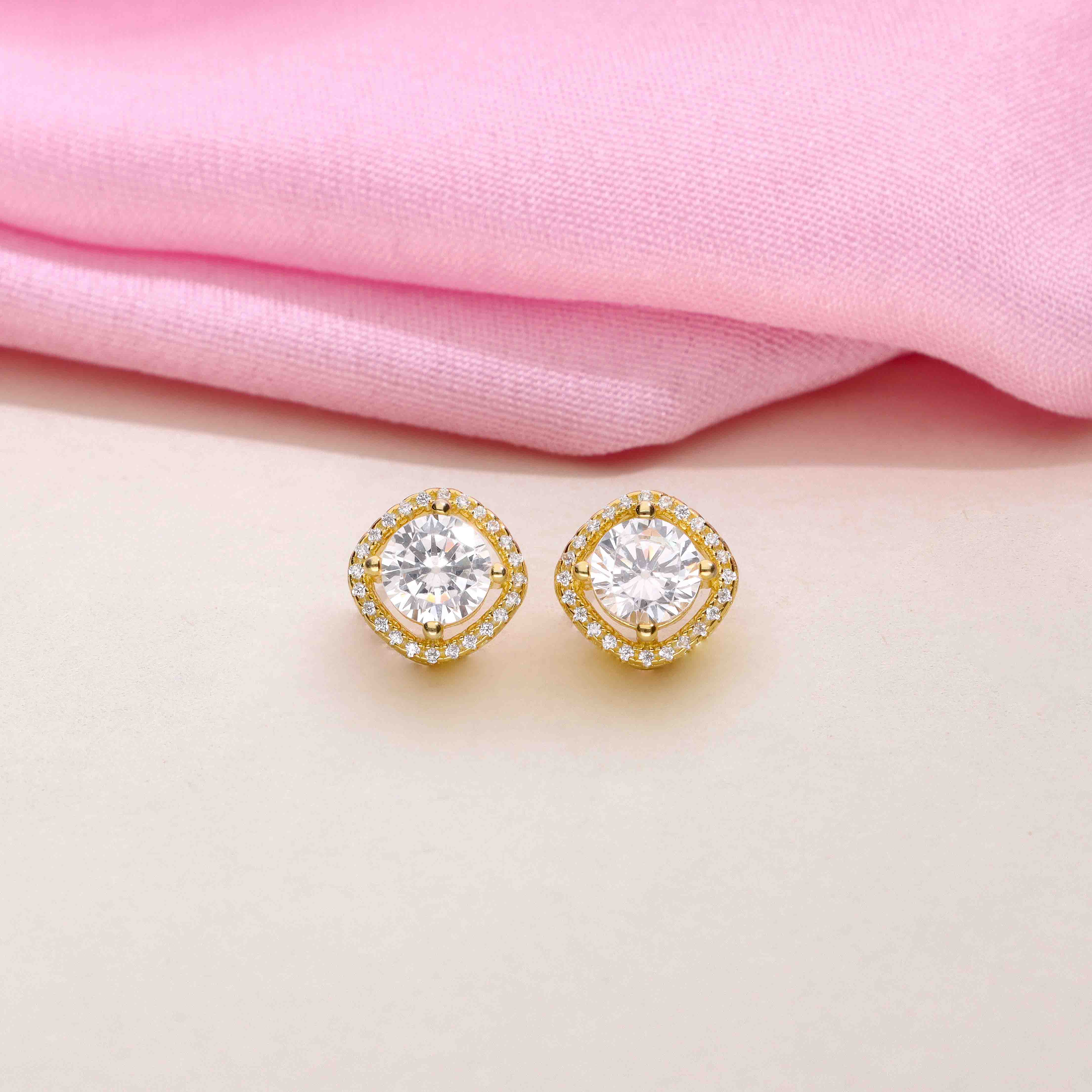 Sterling Silver Solitaire Elegance Stud Earrings - Image 3