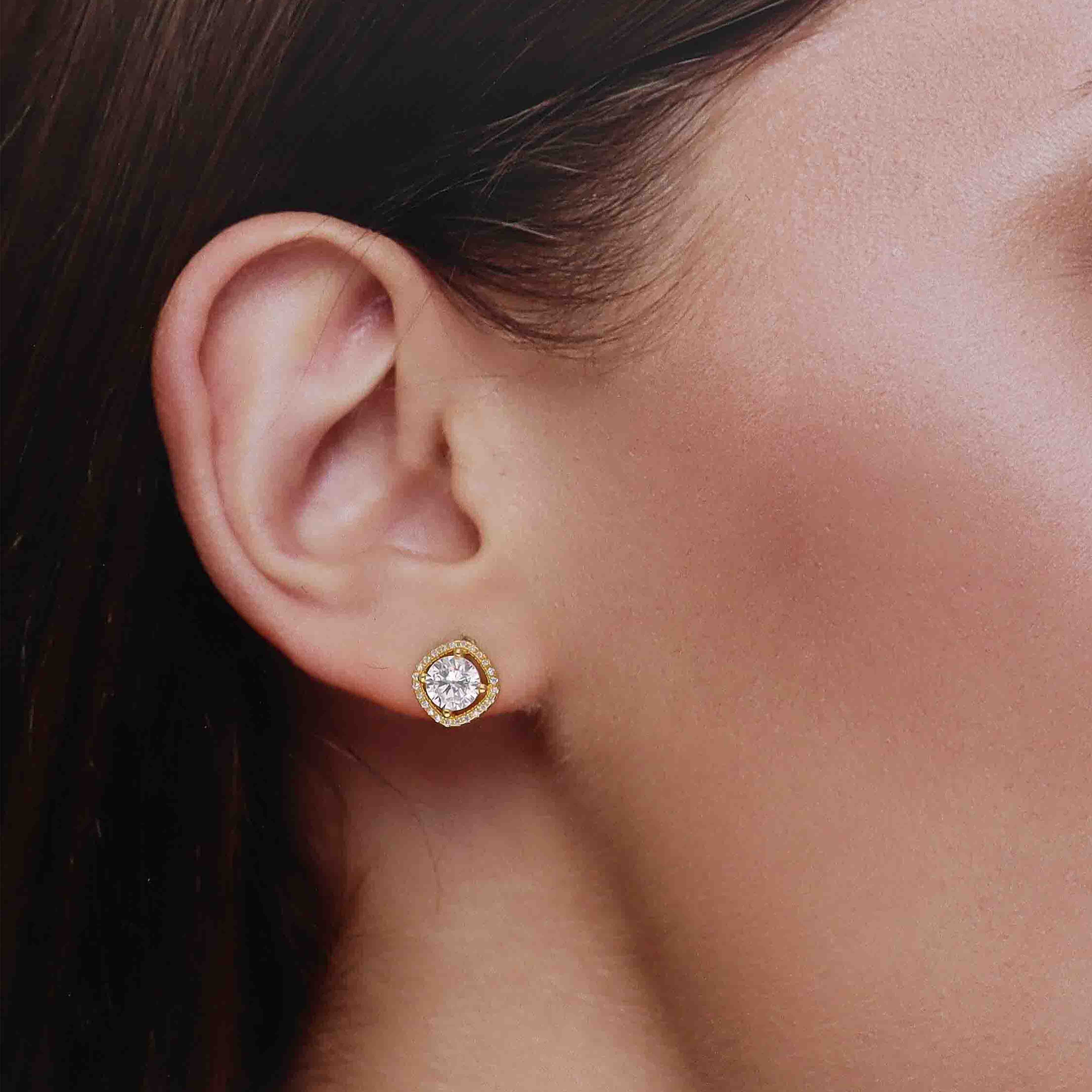 Sterling Silver Solitaire Elegance Stud Earrings - Image 6