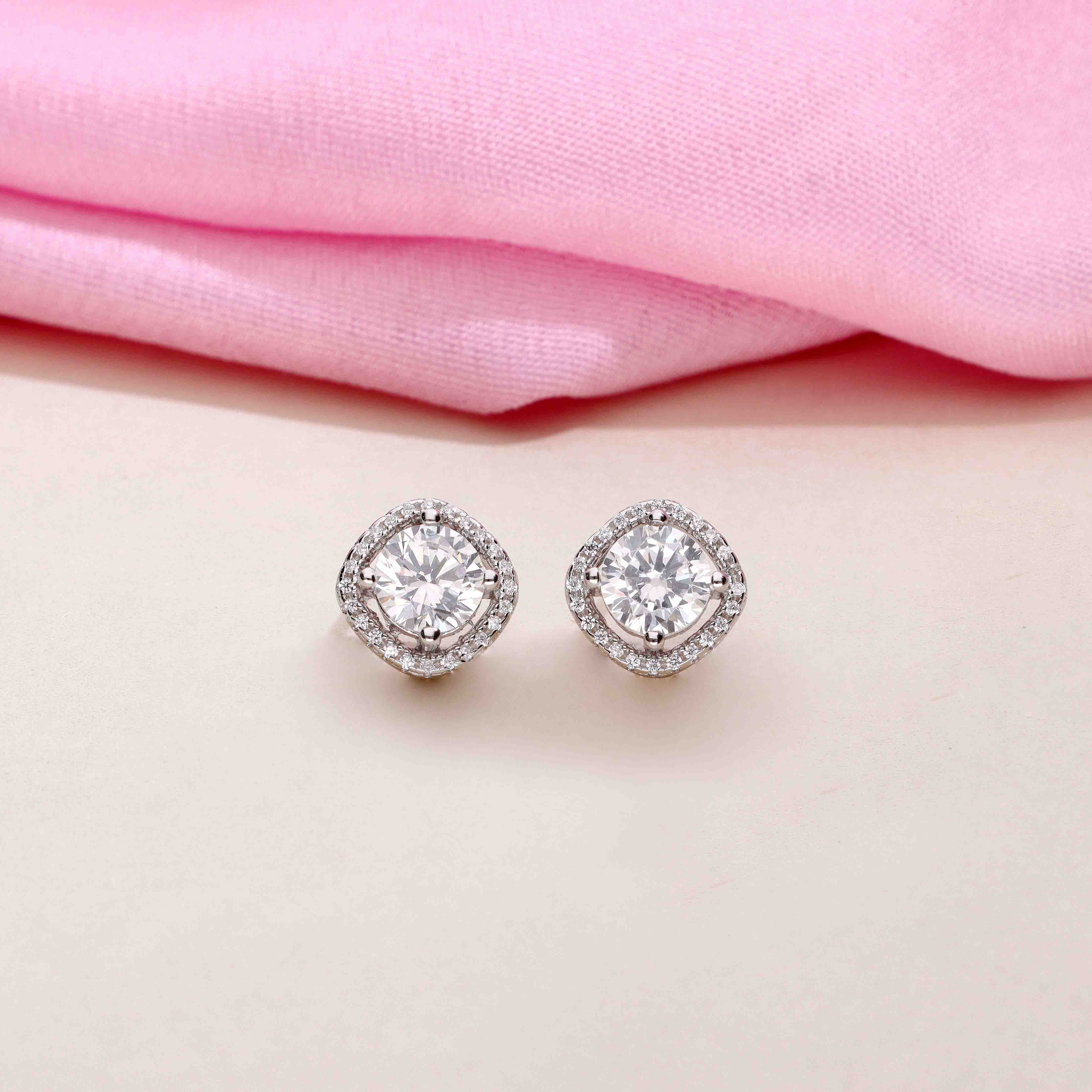 Sterling Silver Solitaire Elegance Stud Earrings - Image 9