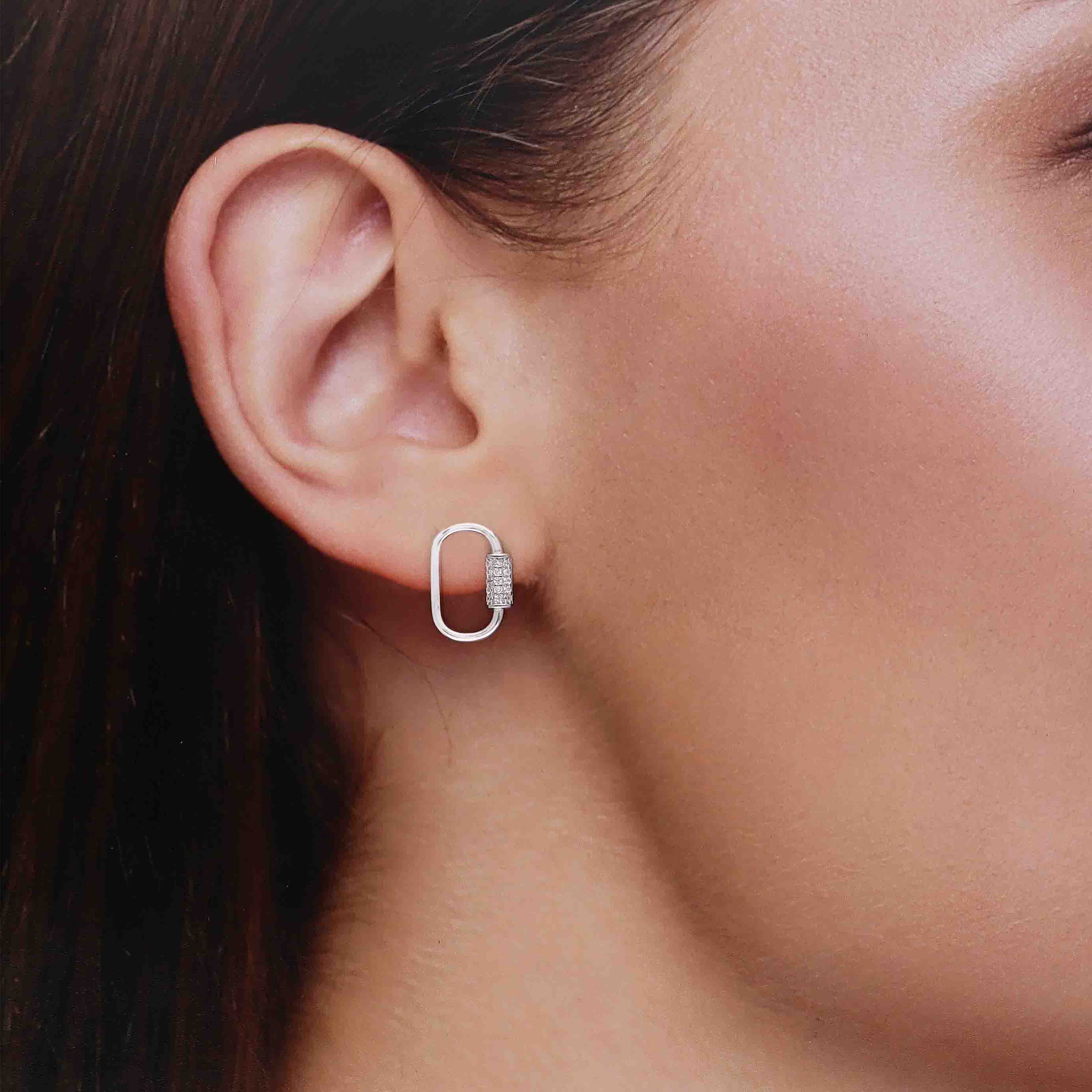 Asymmetric Chain Spark Dual Link Earrings - Image 4