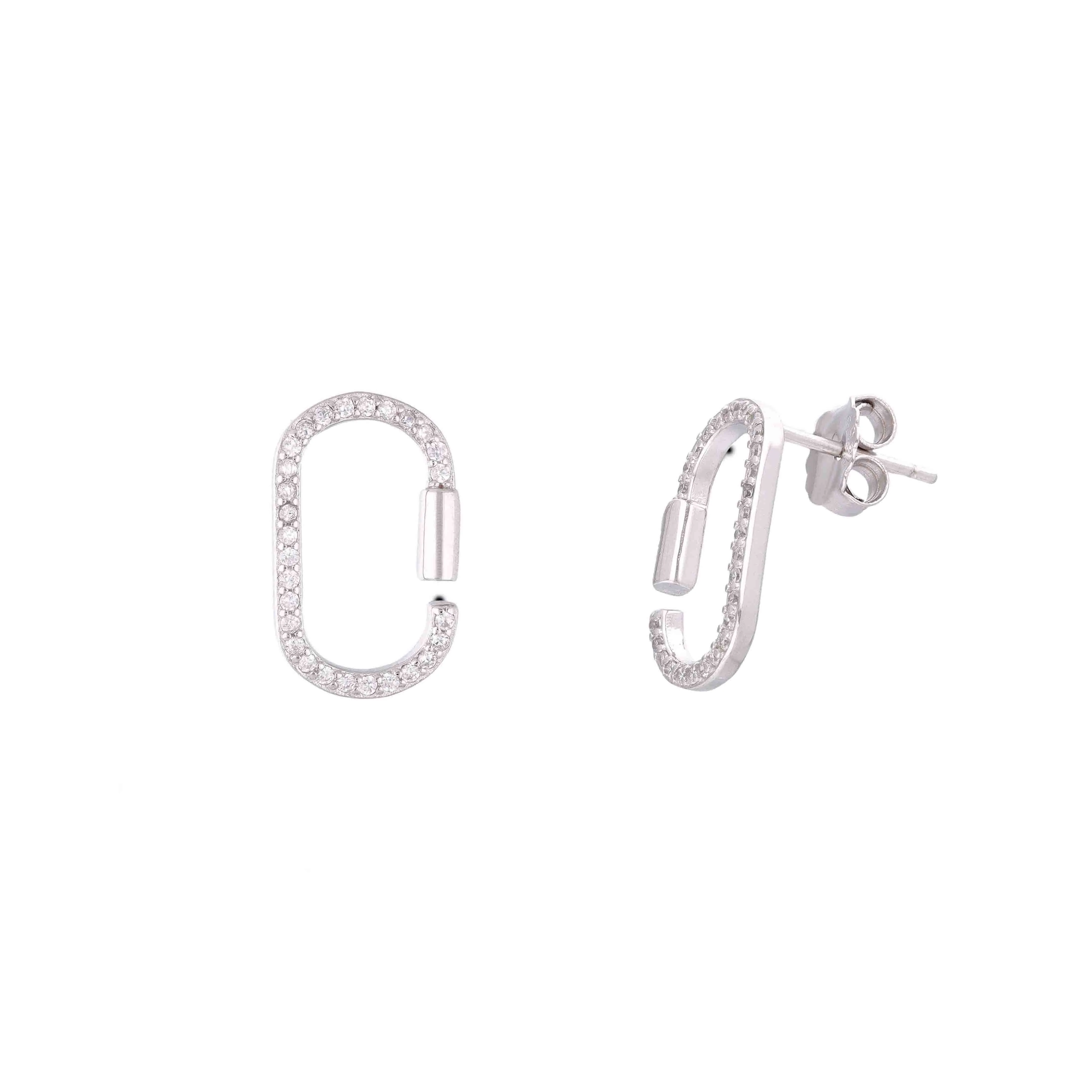 Asymmetric Chain Spark Dual Link Earrings - Image 7