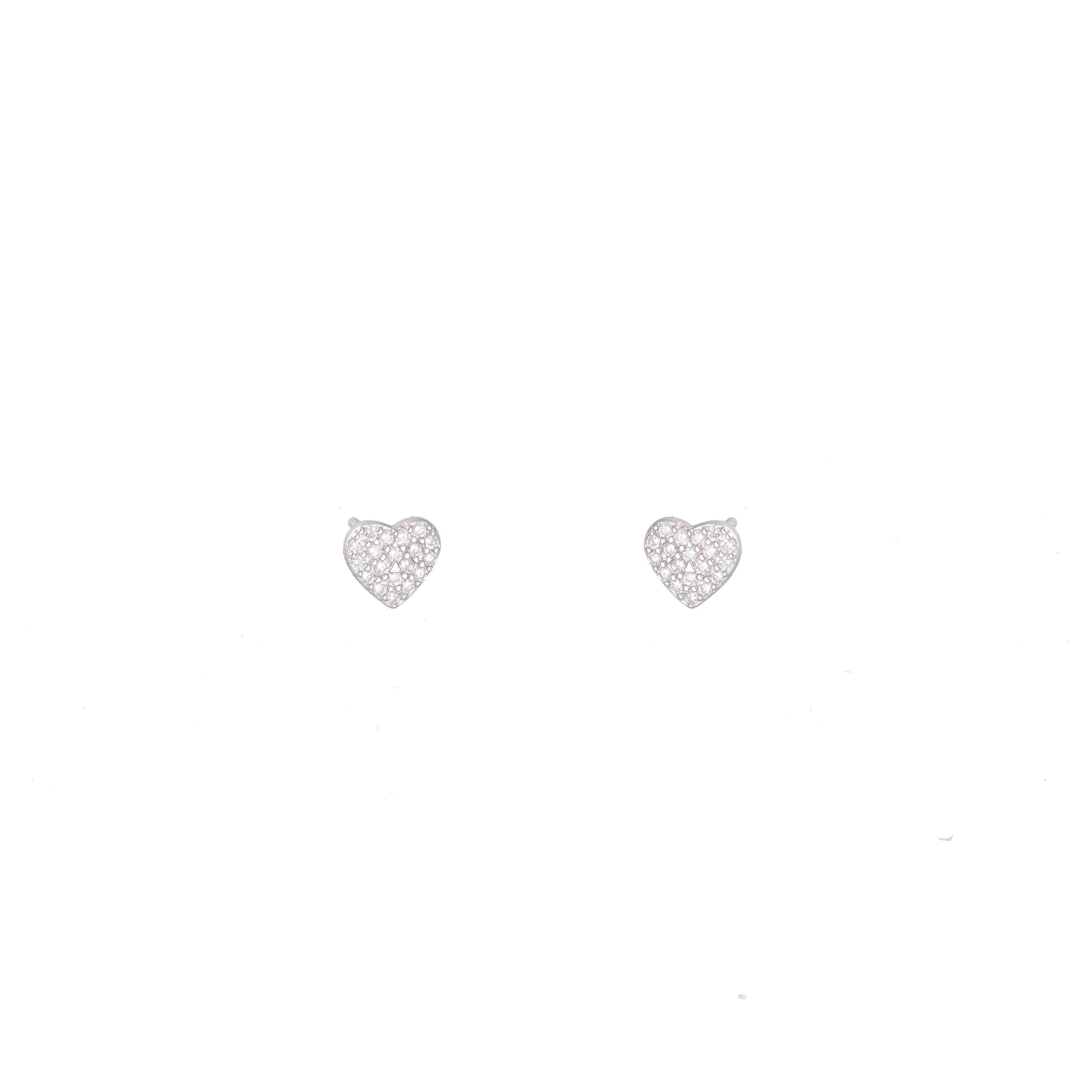 Minimal Zircon Studded Heart Earrings - Image 14