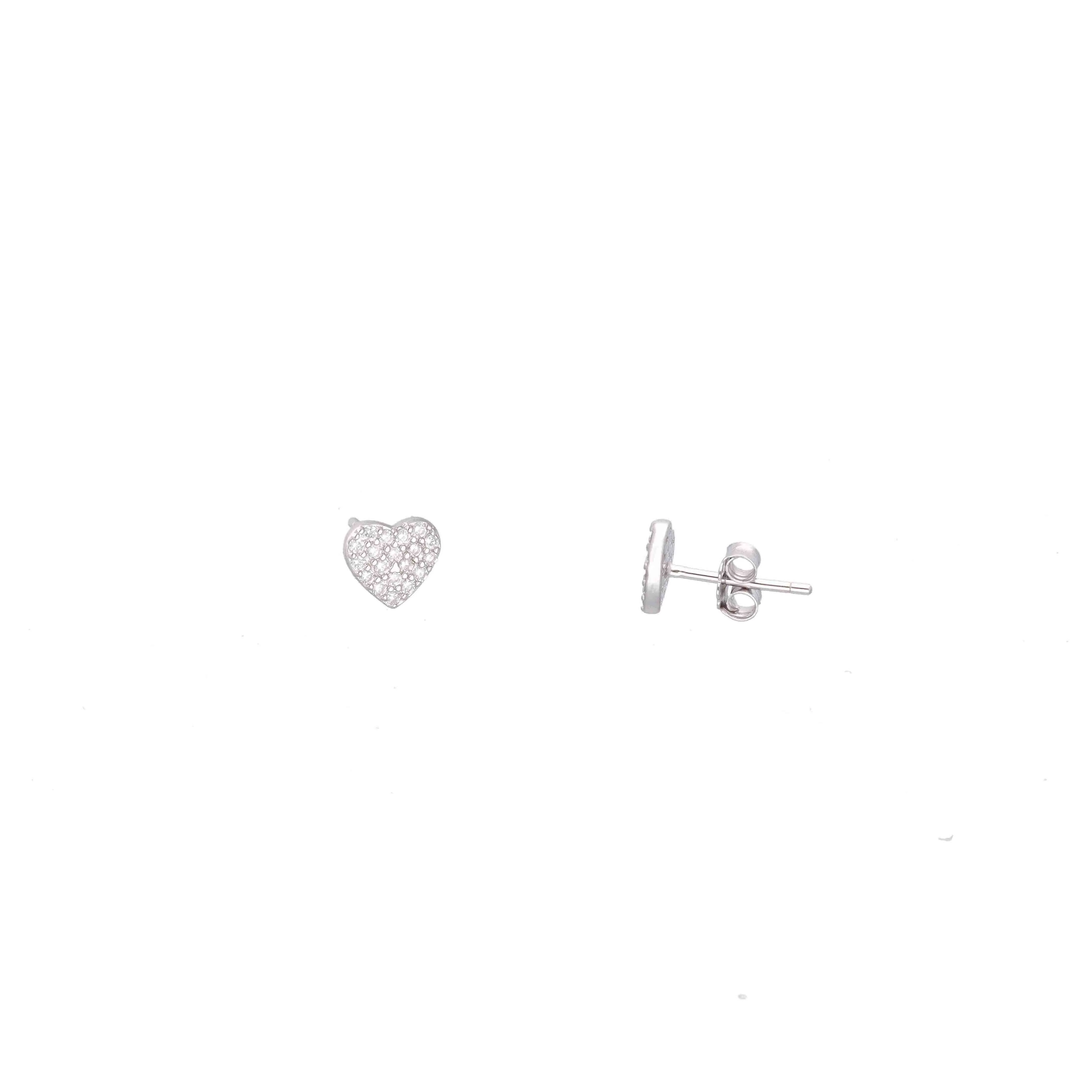 Minimal Zircon Studded Heart Earrings - Image 15