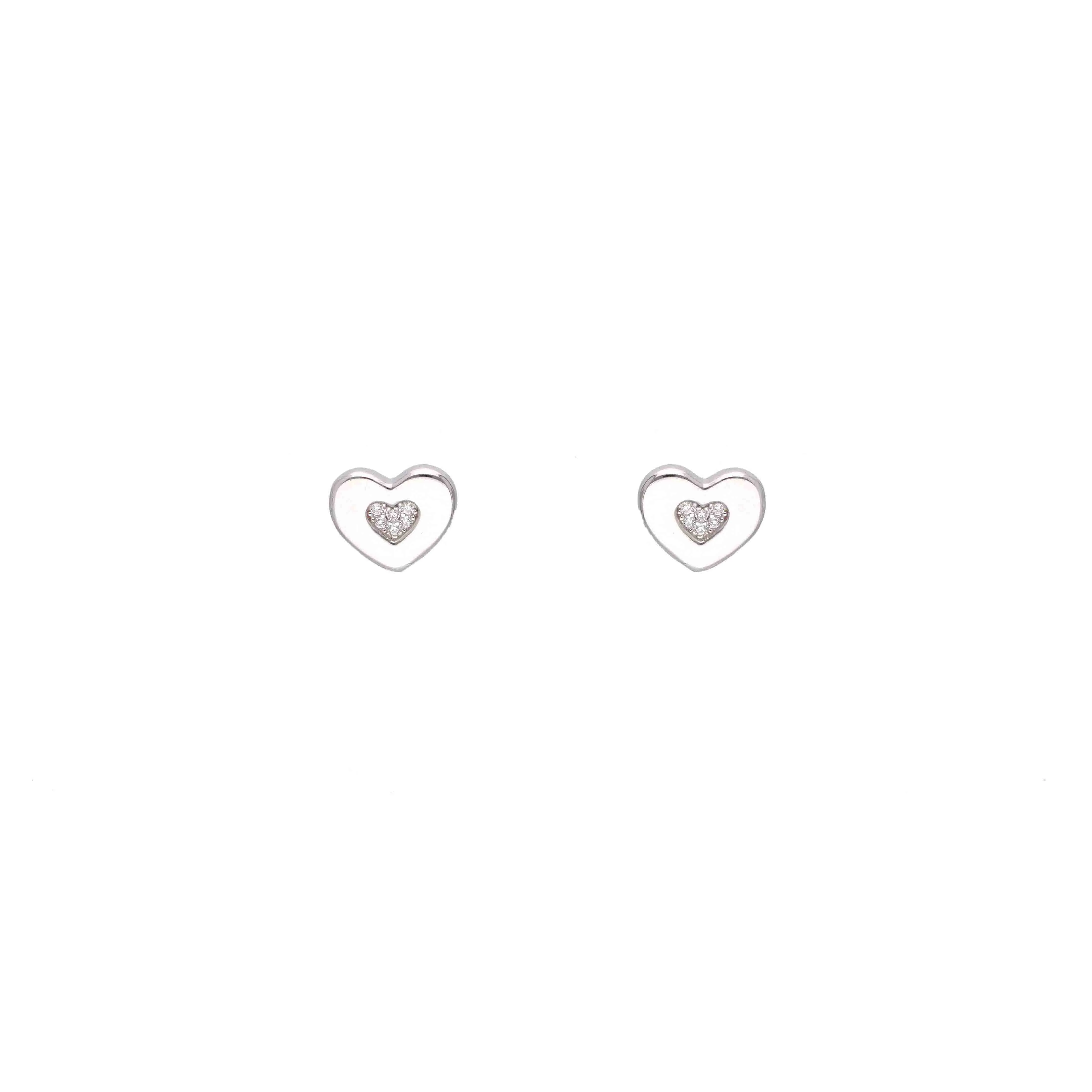 Sterling Silver Cute Heart Studs - Image 11