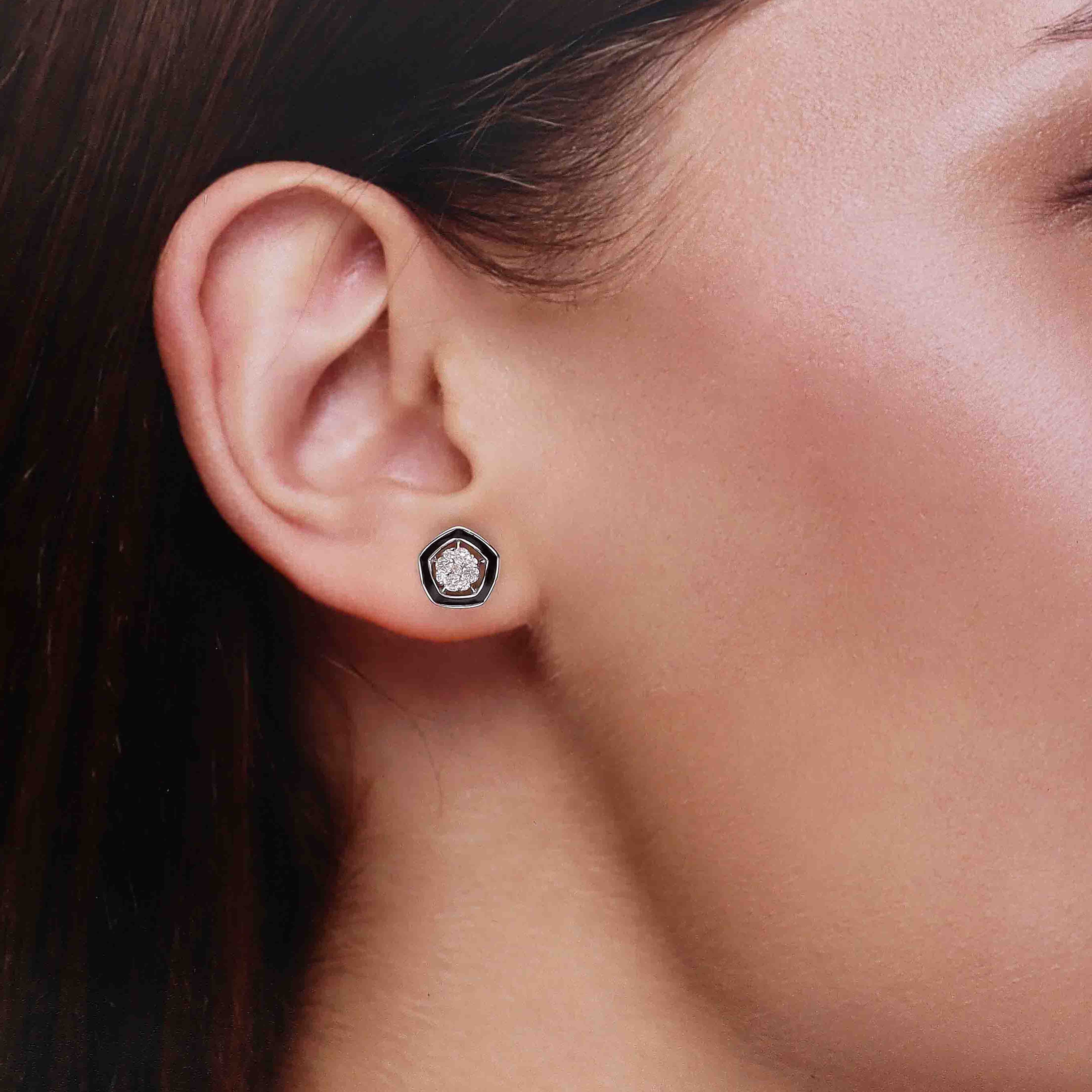 Silver Floral Cluster Studs - Image 3