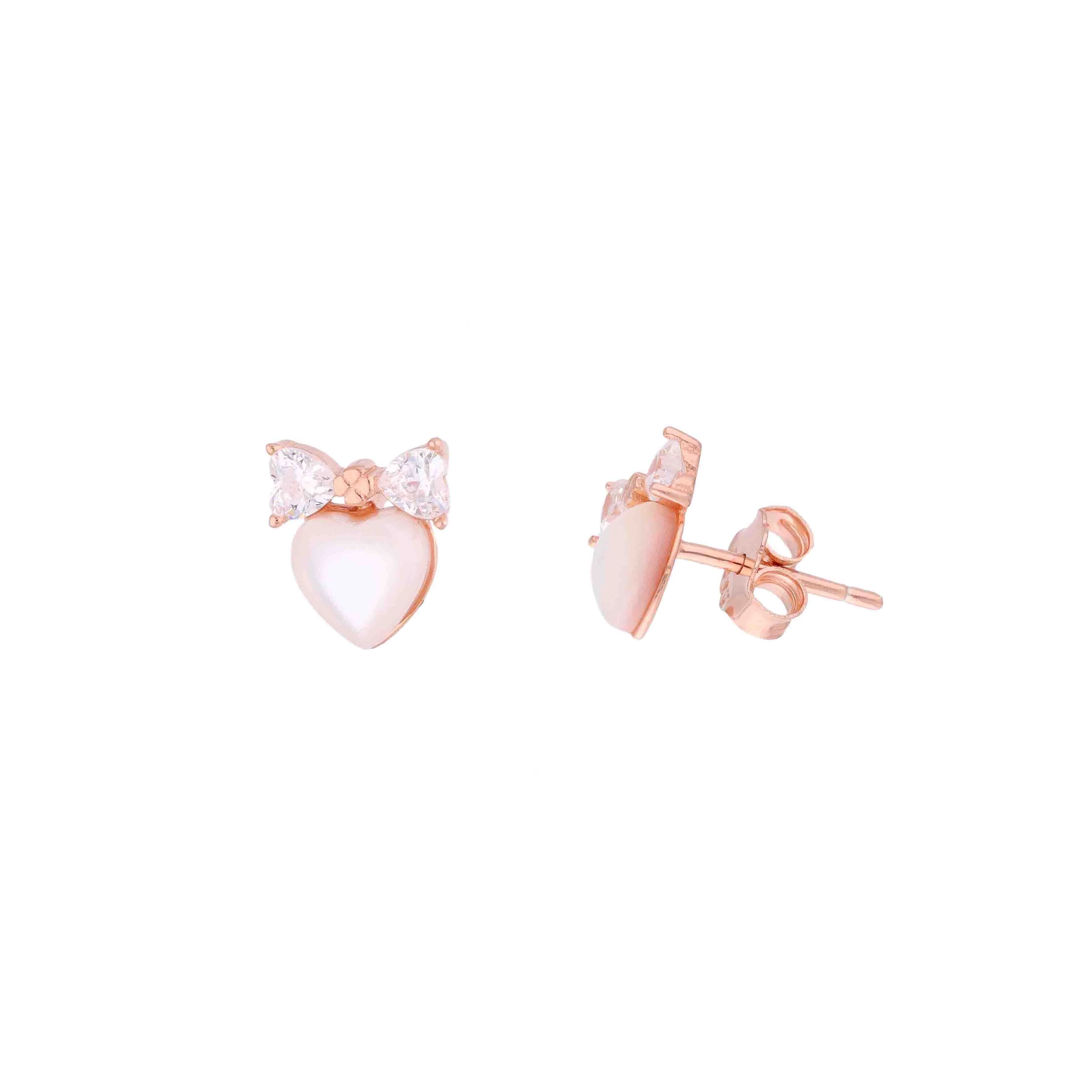 Twinkle Love Blushing Heart Bow Earrings - Image 5