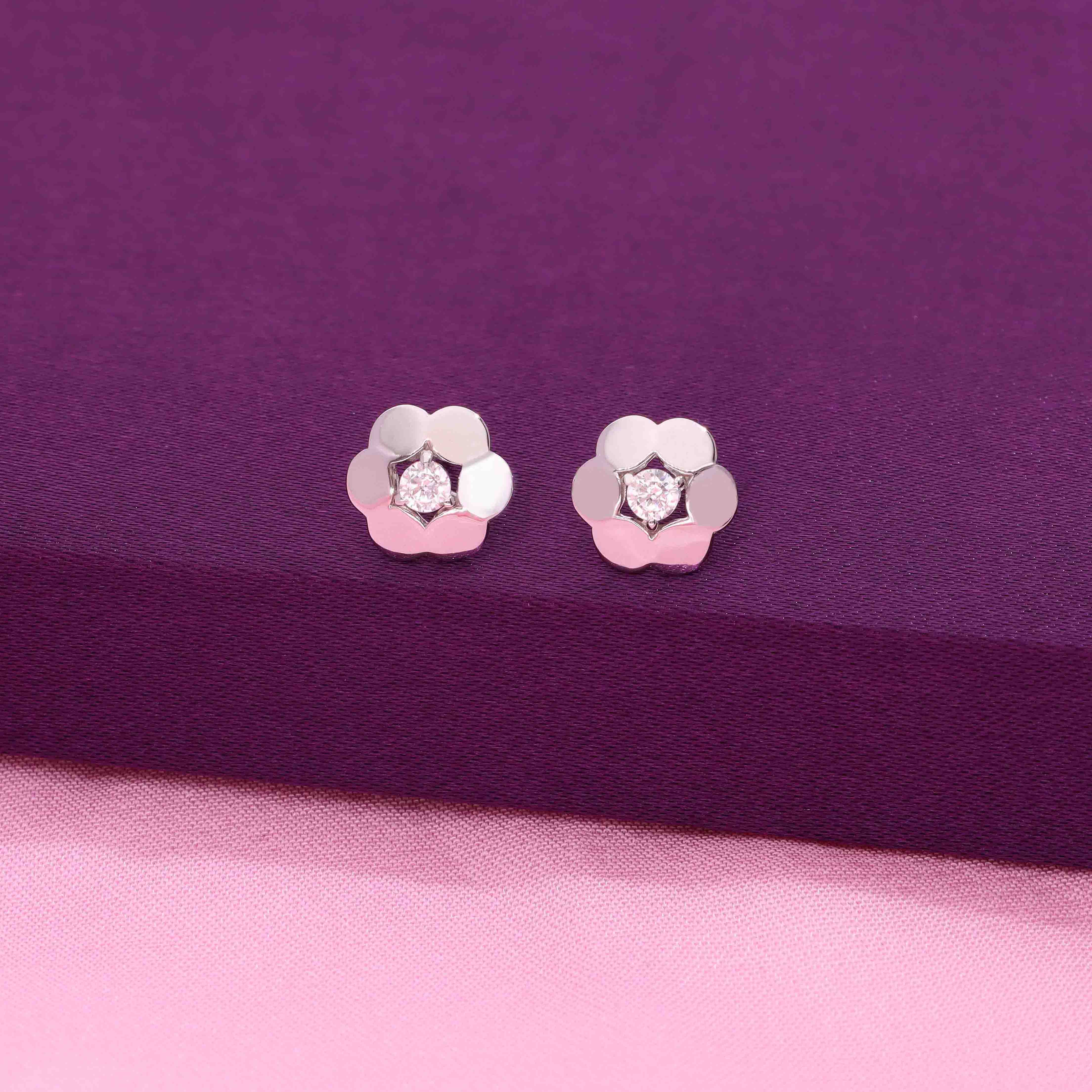 Silver Bloom Crystal Flora Earring