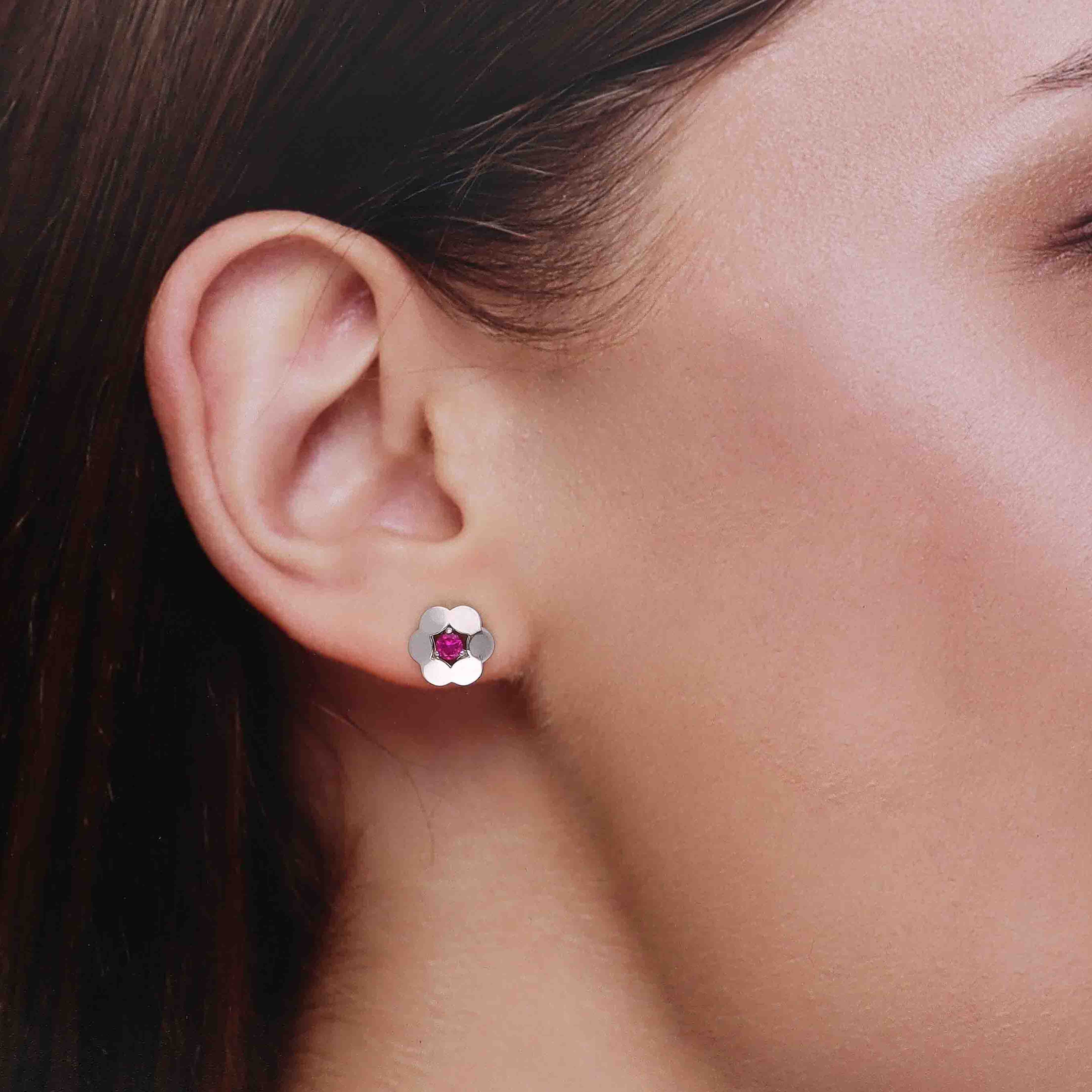 Silver Bloom Crystal Flora Earring - Image 9