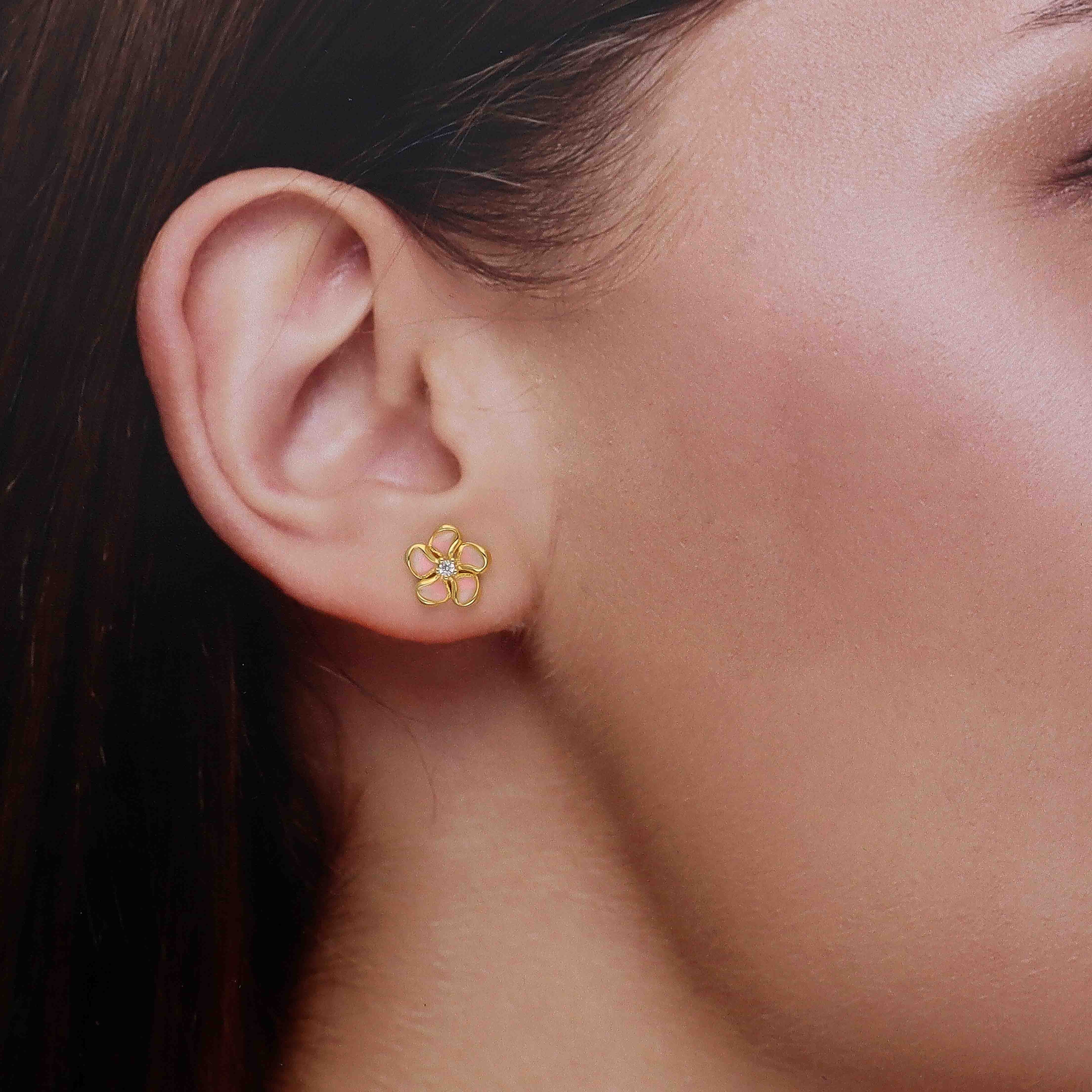 Dainty Silver Flower Stud Earring - Image 6