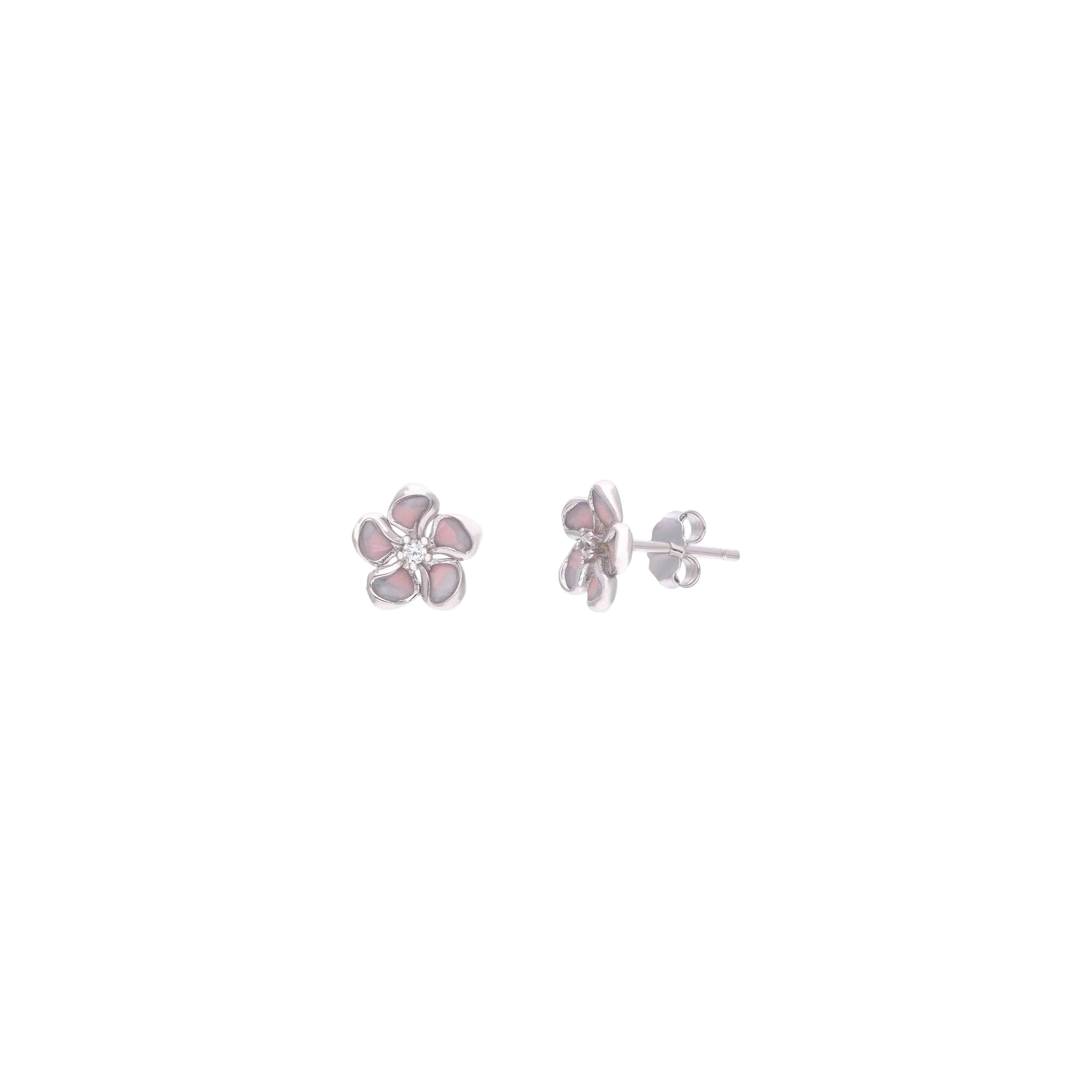 Dainty Silver Flower Stud Earring - Image 7