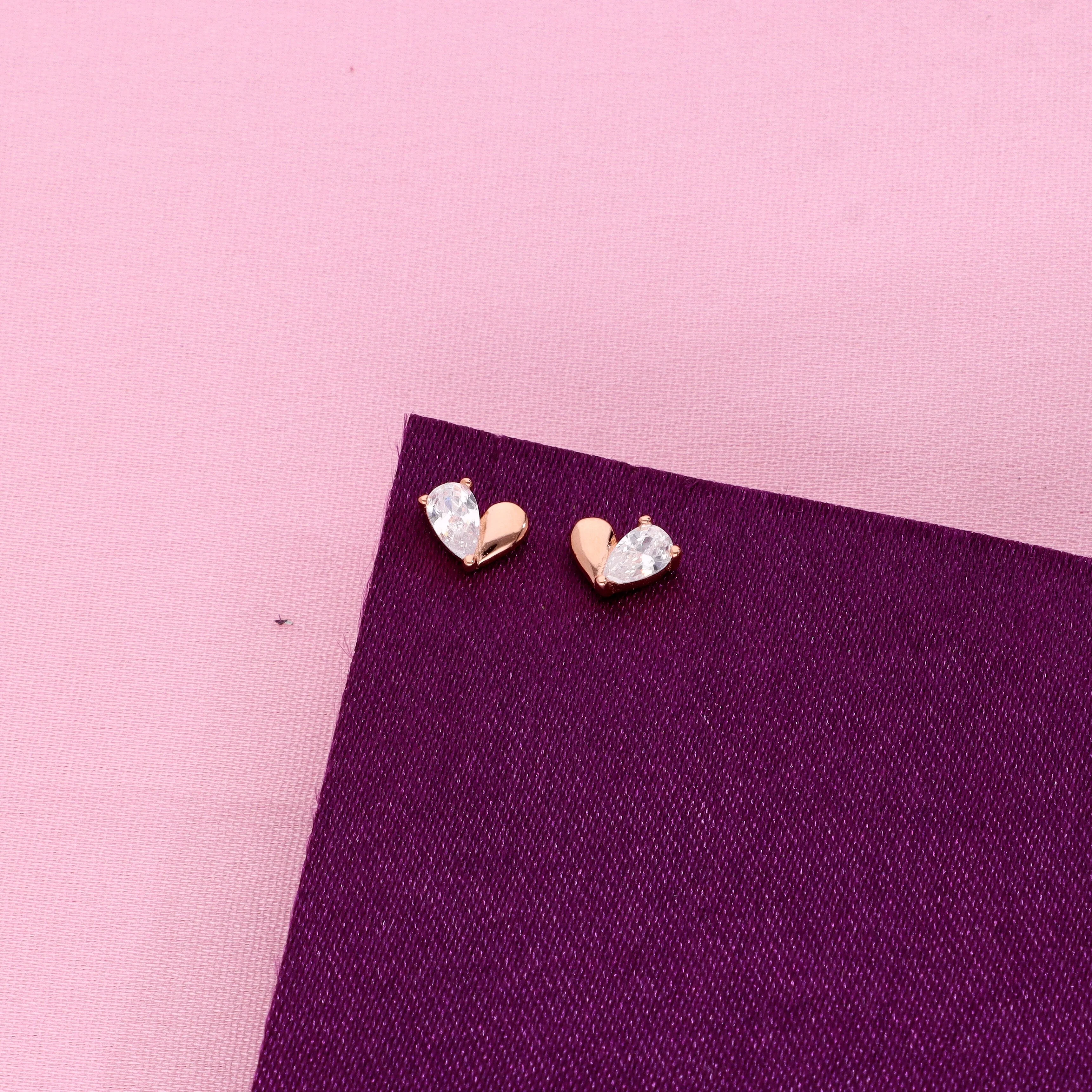 Elegant Minimalist Heart-Shaped Stud Earrings - Image 2