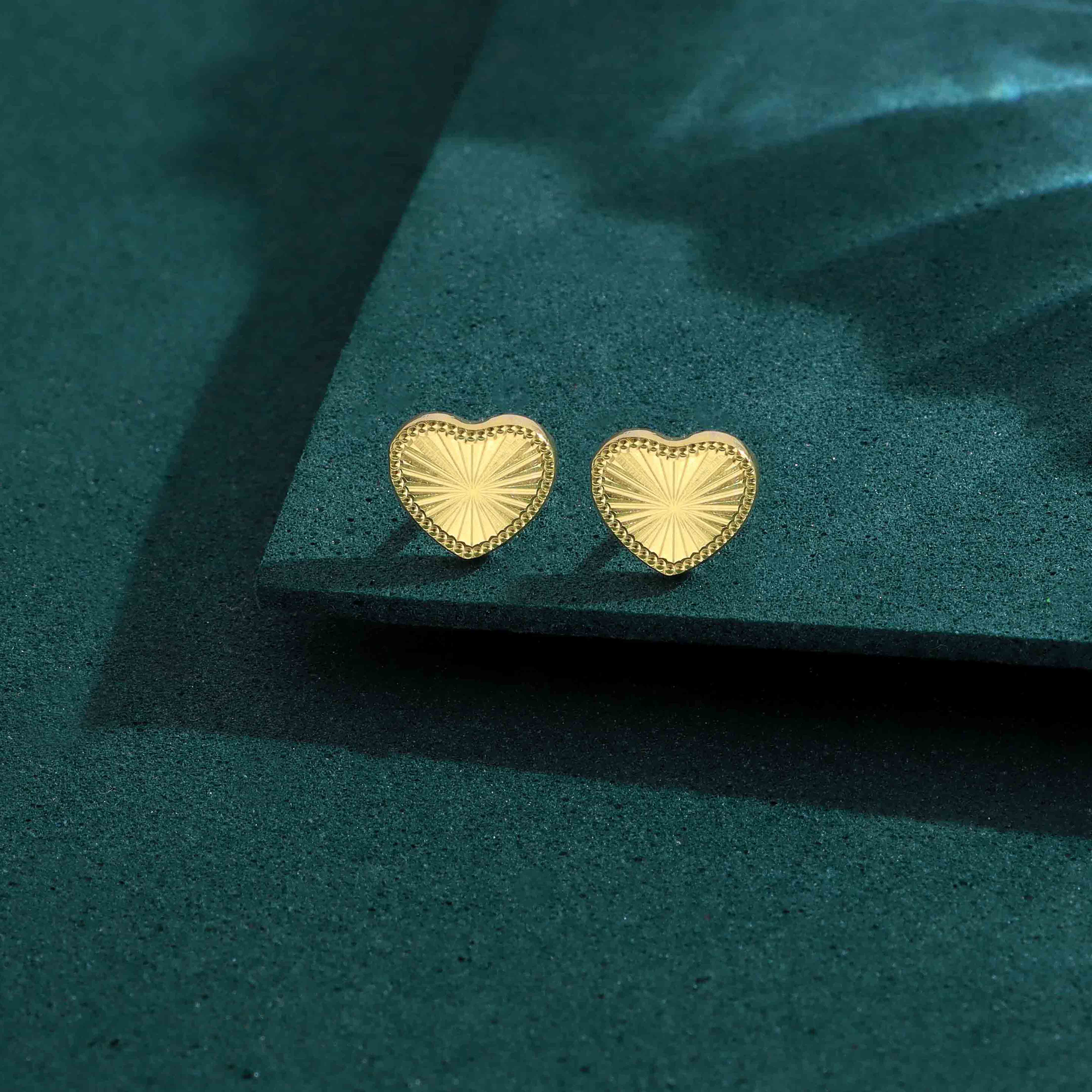Radiant Heart Sterling Silver Stud Earrings - Image 3