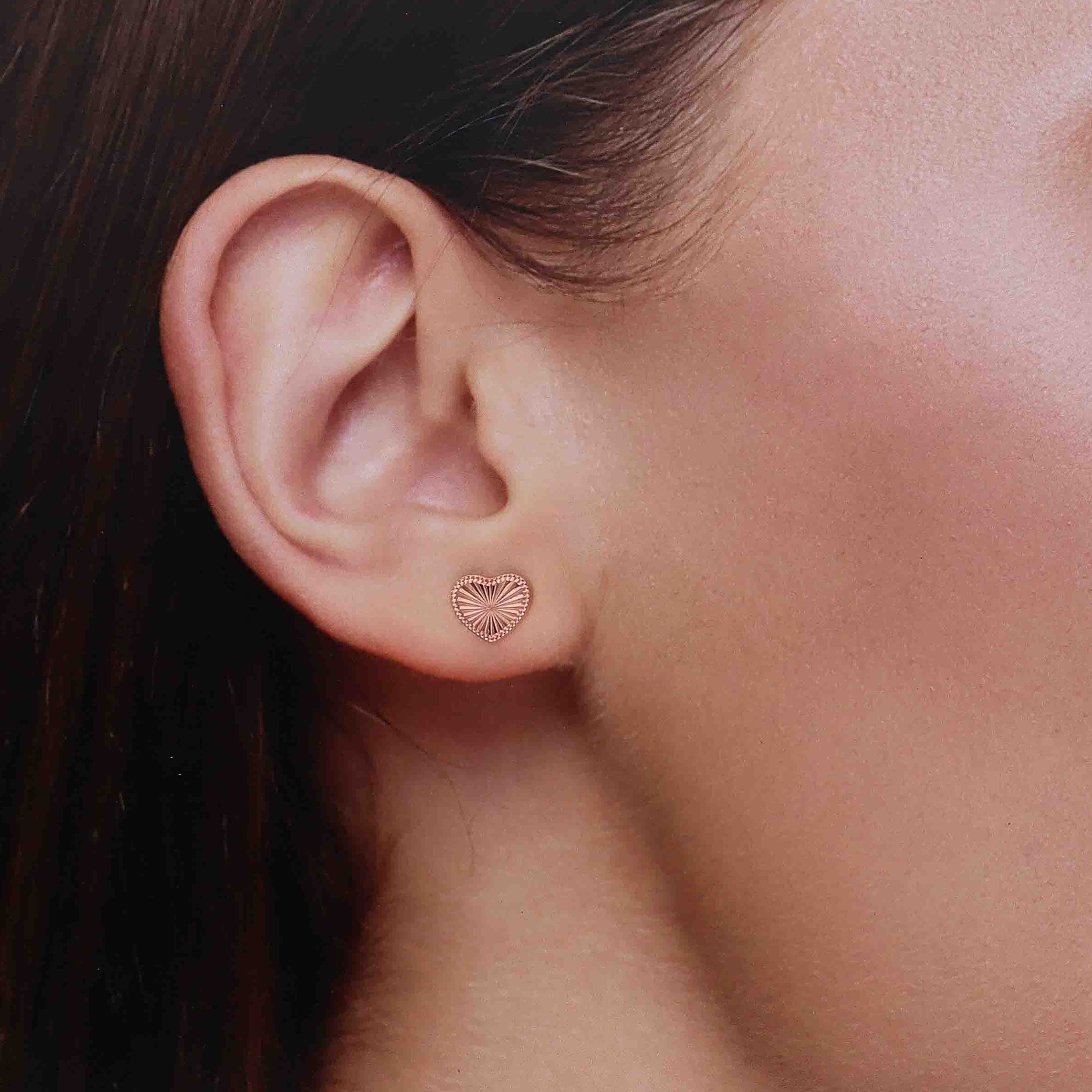 Radiant Heart Sterling Silver Stud Earrings - Image 5