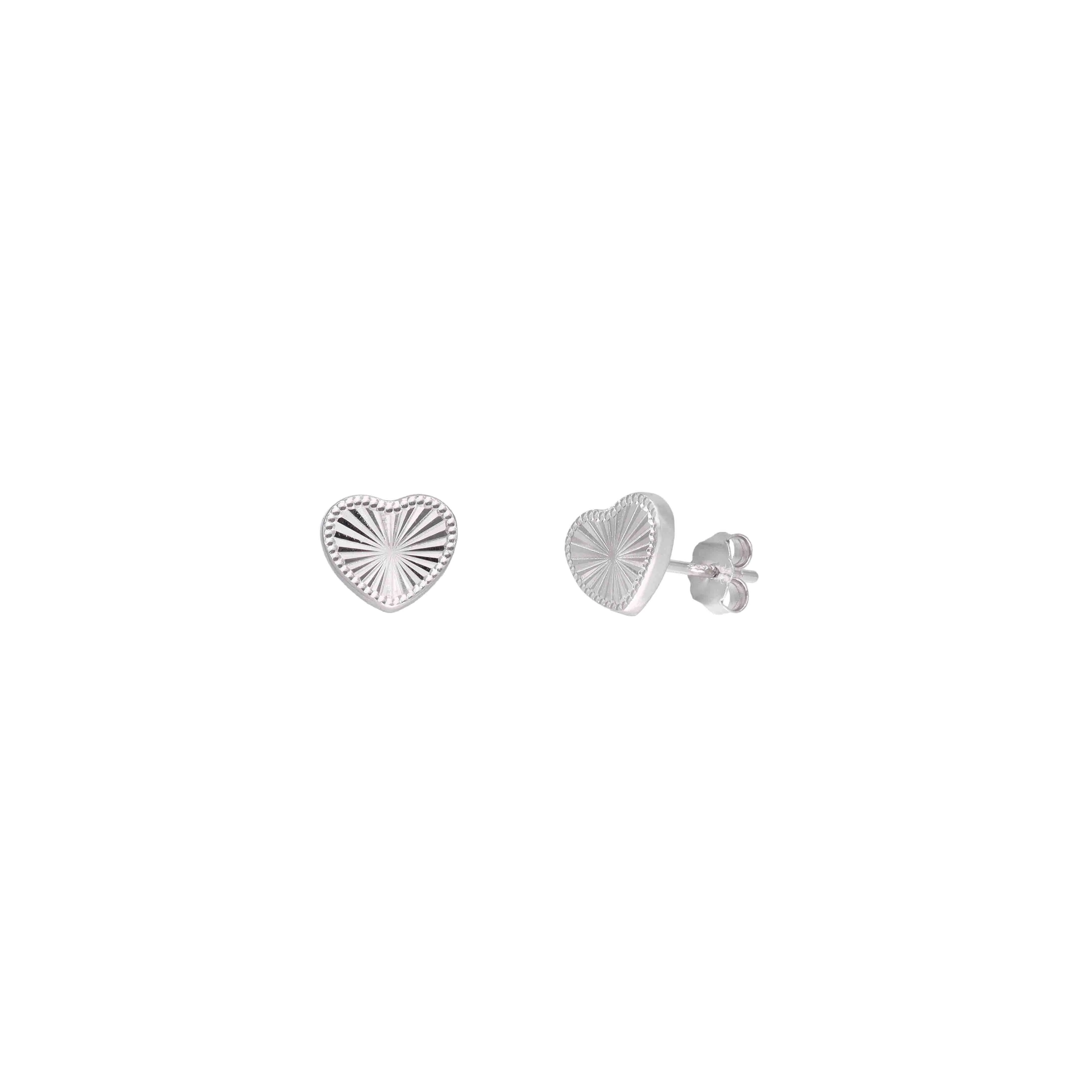 Radiant Heart Sterling Silver Stud Earrings - Image 7