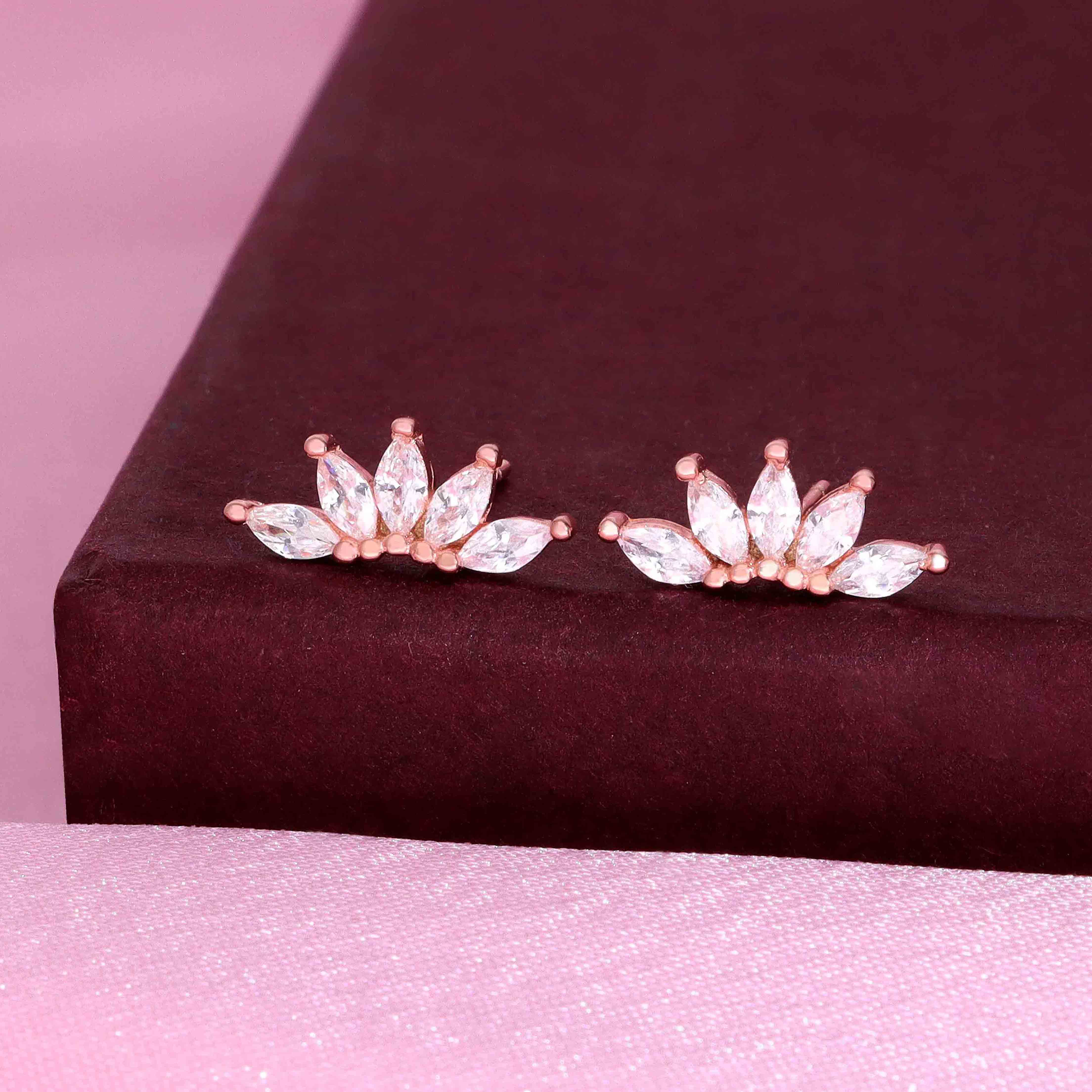Minimalist Marquise Crystal Stud Earrings - Image 2