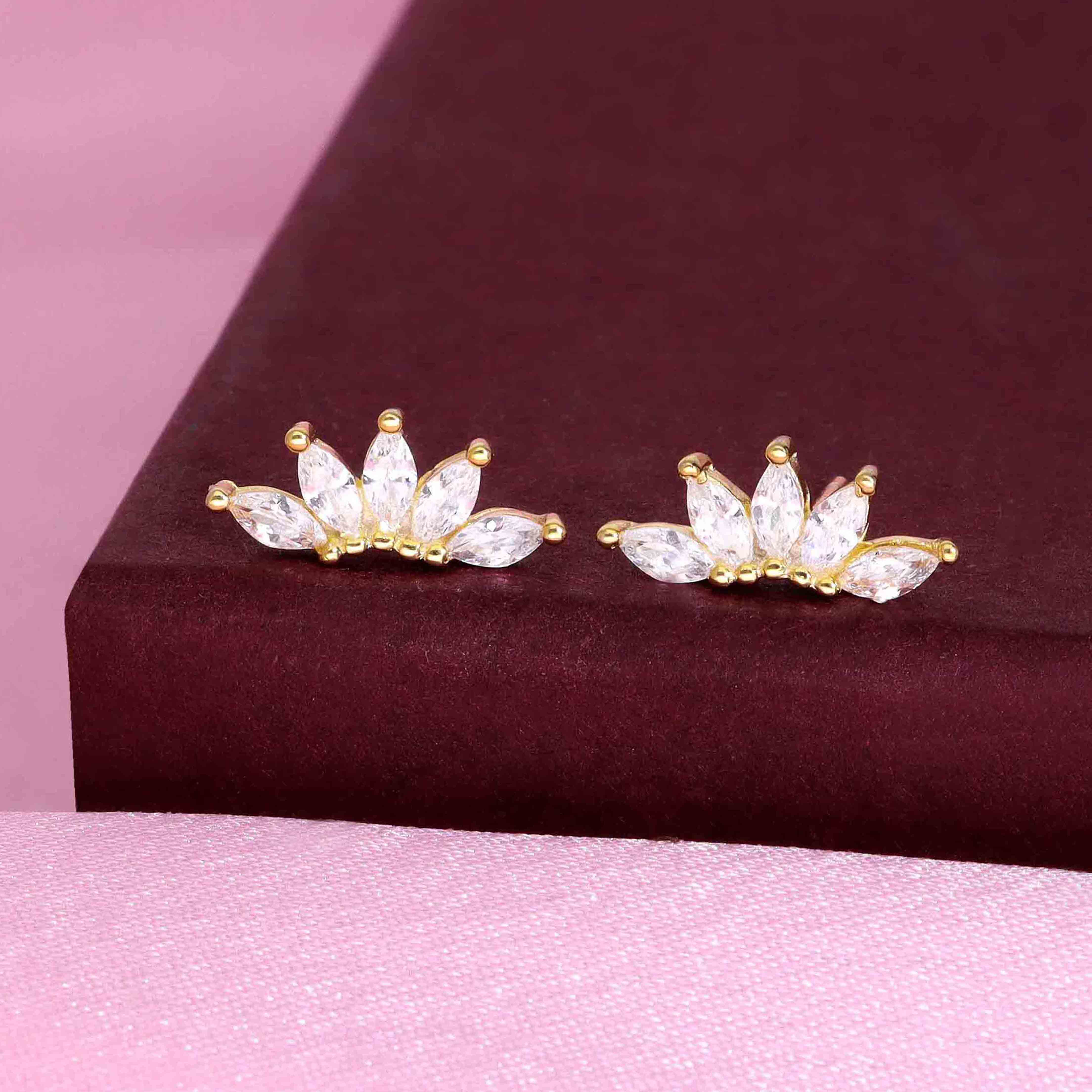 Minimalist Marquise Crystal Stud Earrings - Image 3