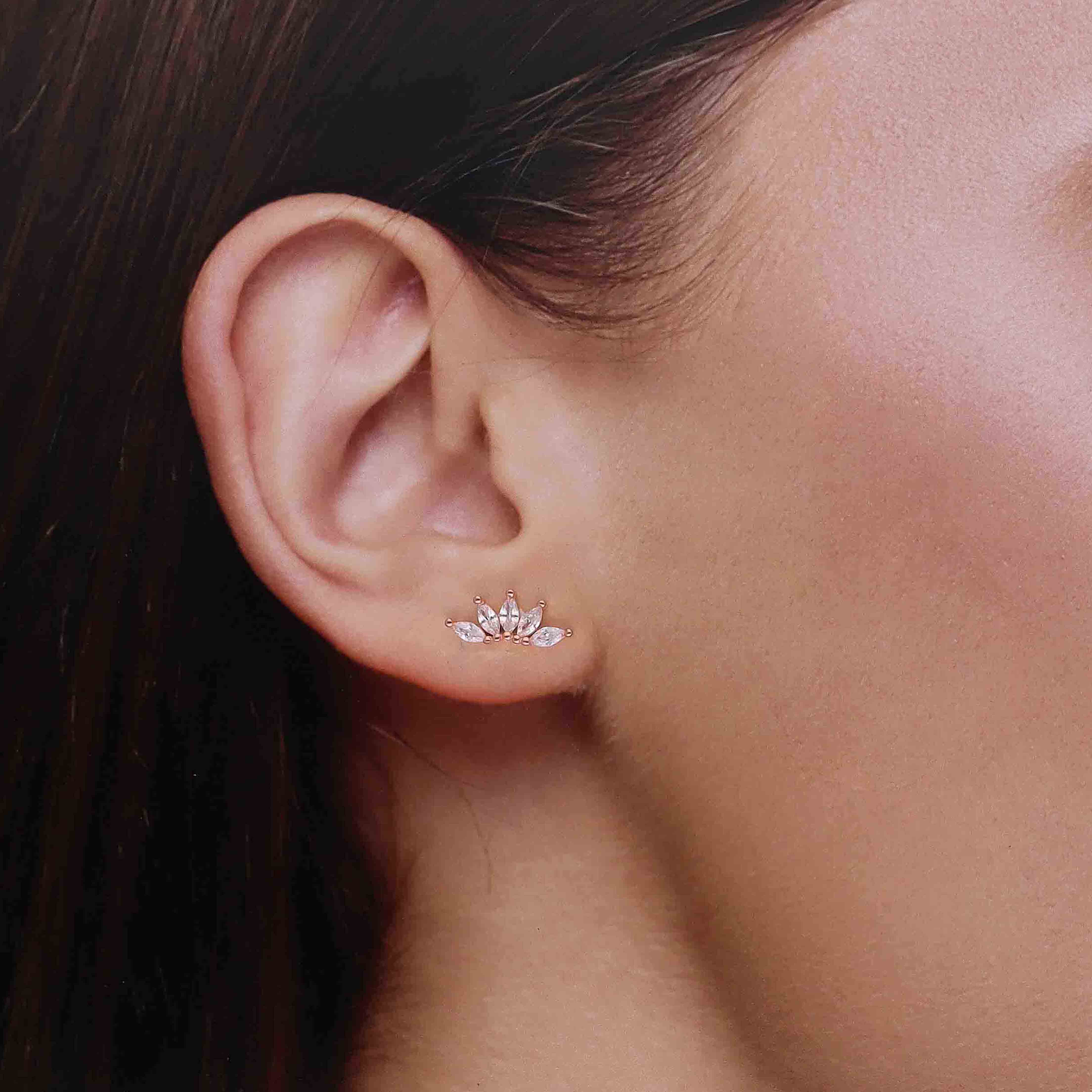 Minimalist Marquise Crystal Stud Earrings - Image 5