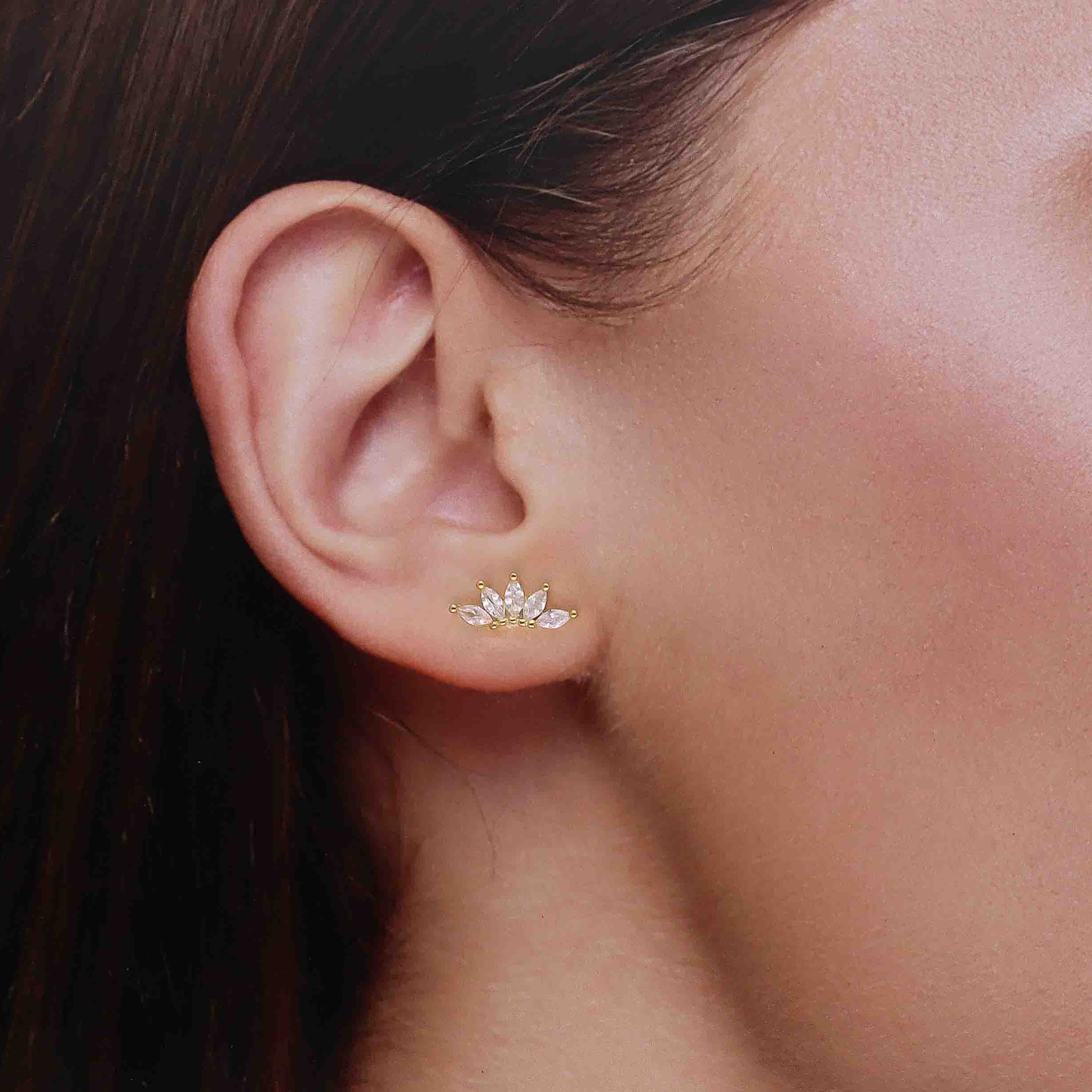 Minimalist Marquise Crystal Stud Earrings - Image 6