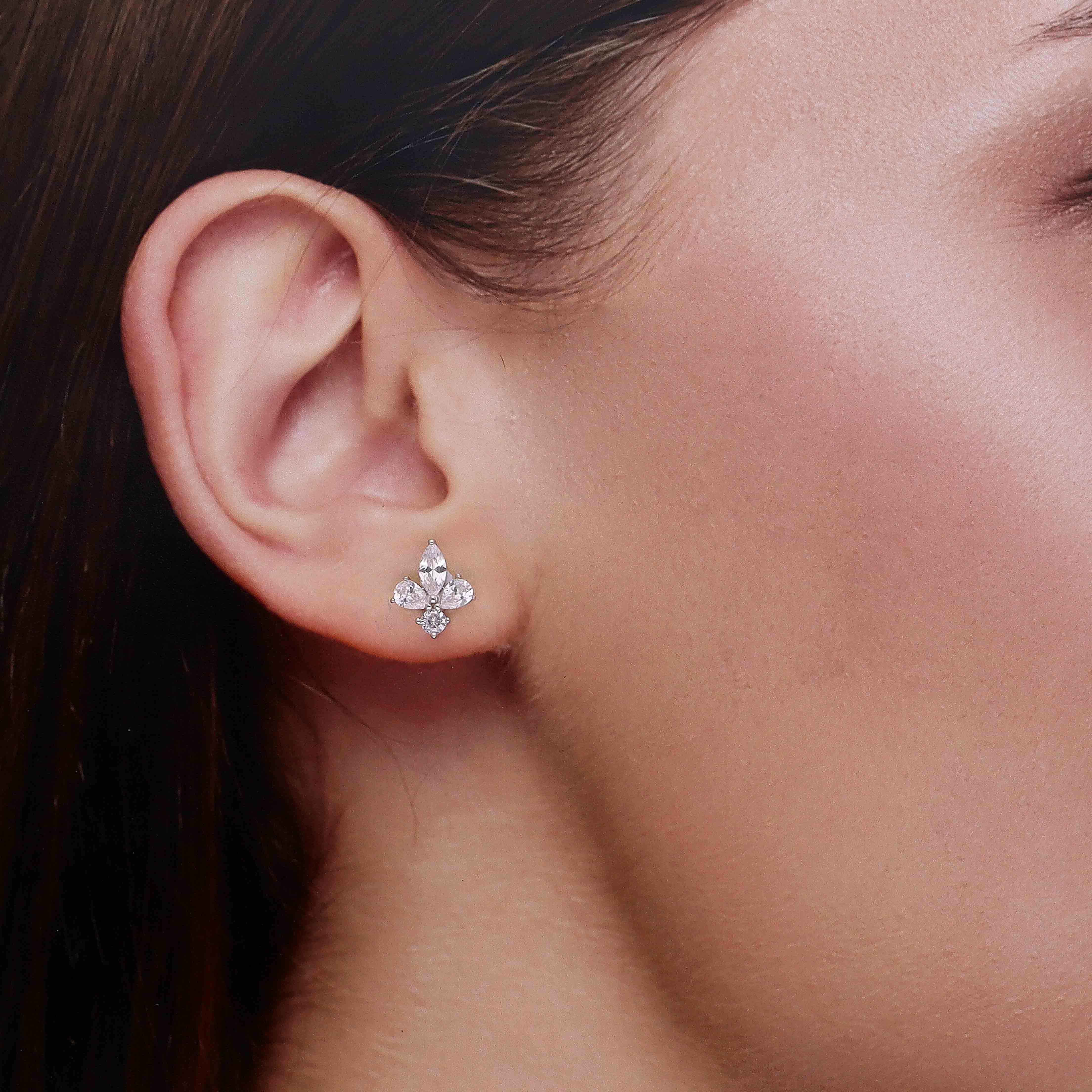Dainty Sterling Silver Flower Studs - Image 4