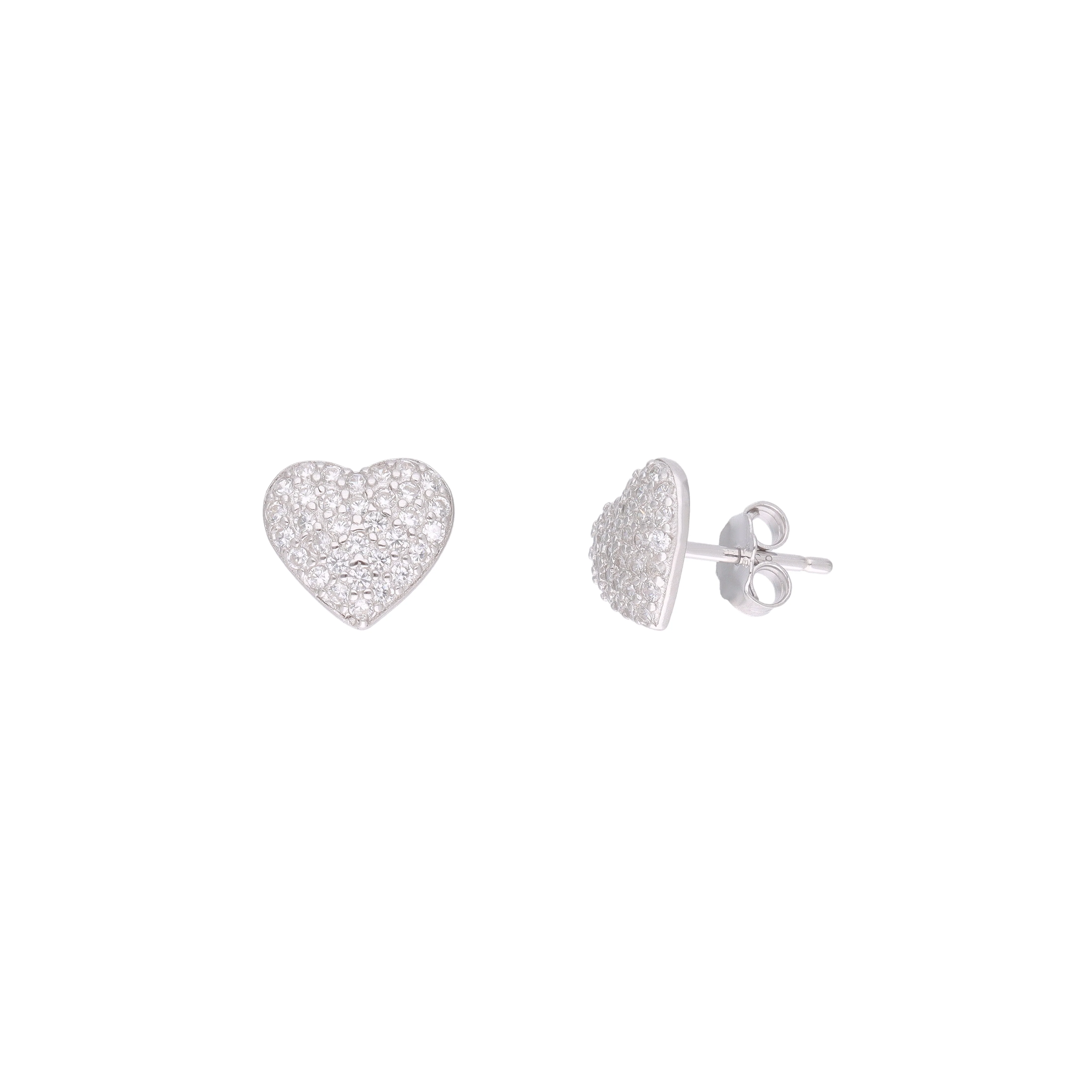 Sterling Silver Heart Stud Earrings - Image 5