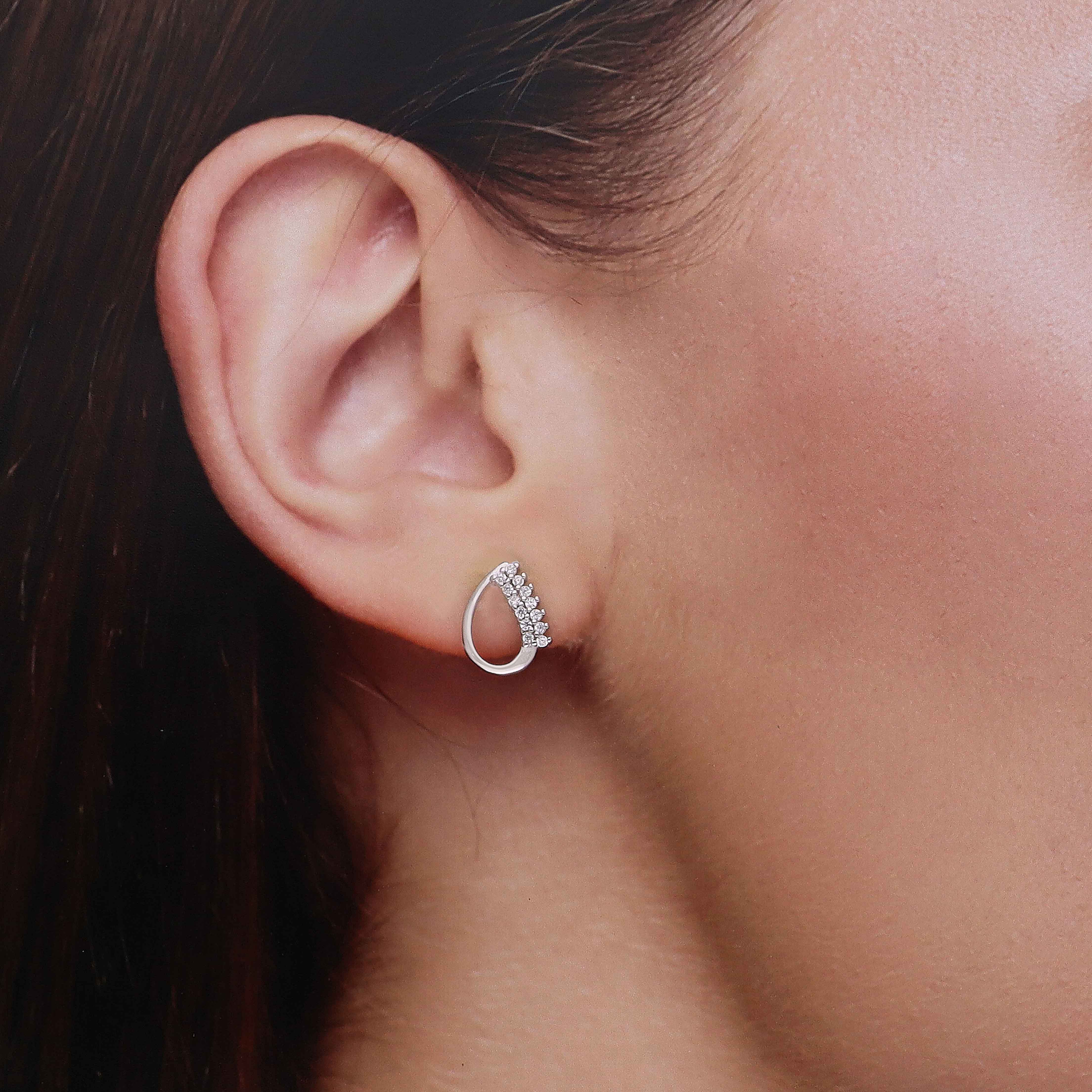 Classic Curve Silver Studs - Image 3