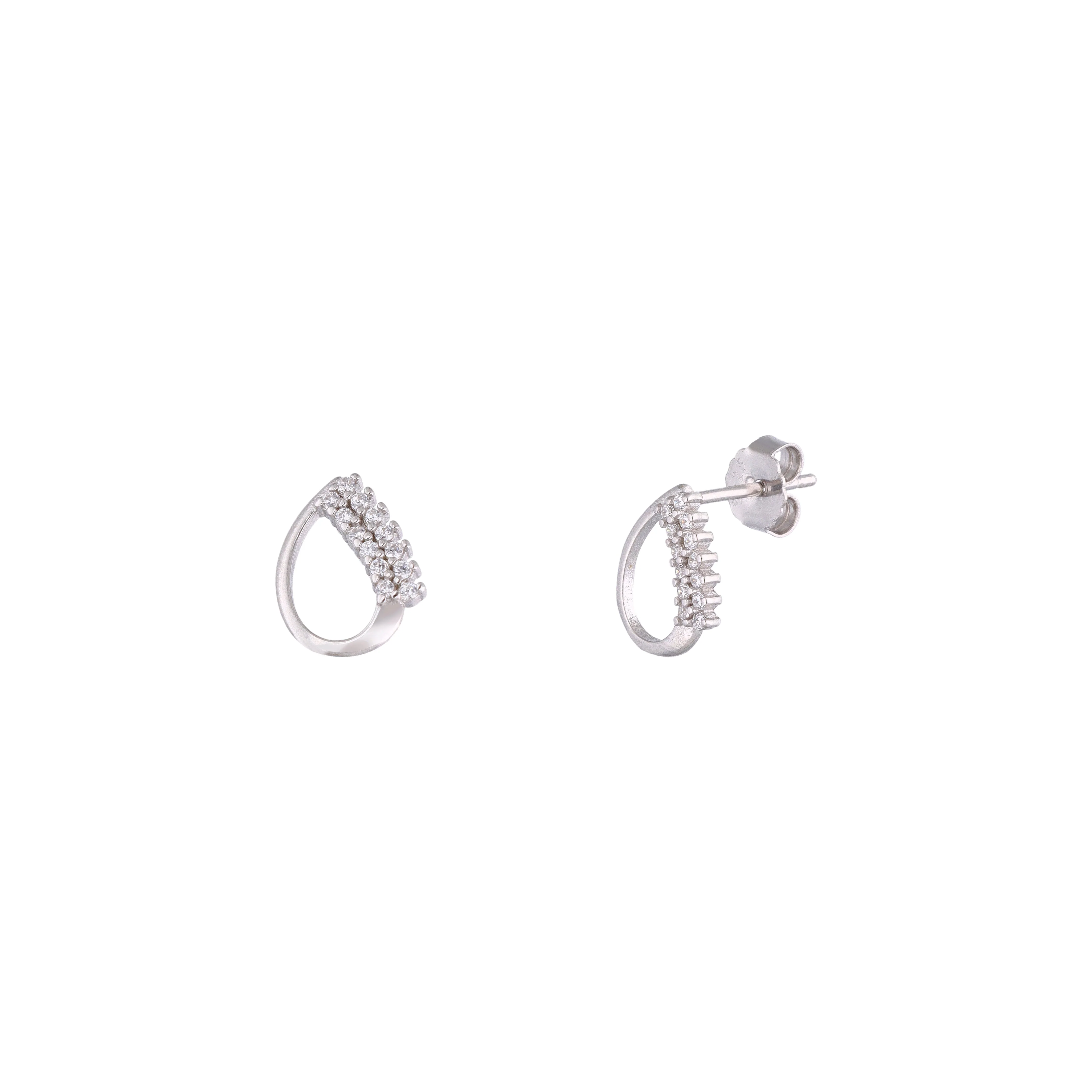 Classic Curve Silver Studs - Image 5