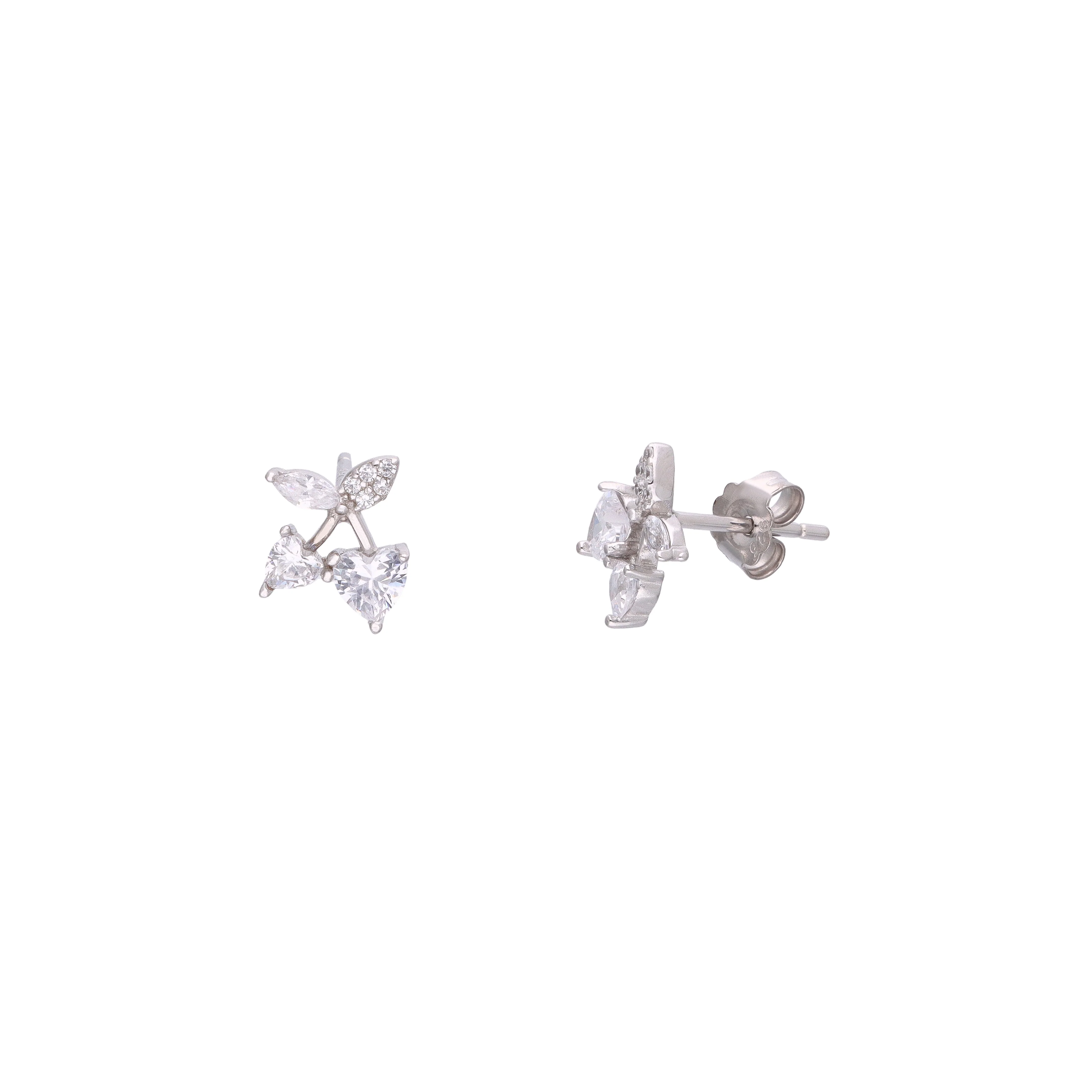 Cherry Shaped Sterling Silver Stud Earrings - Image 5