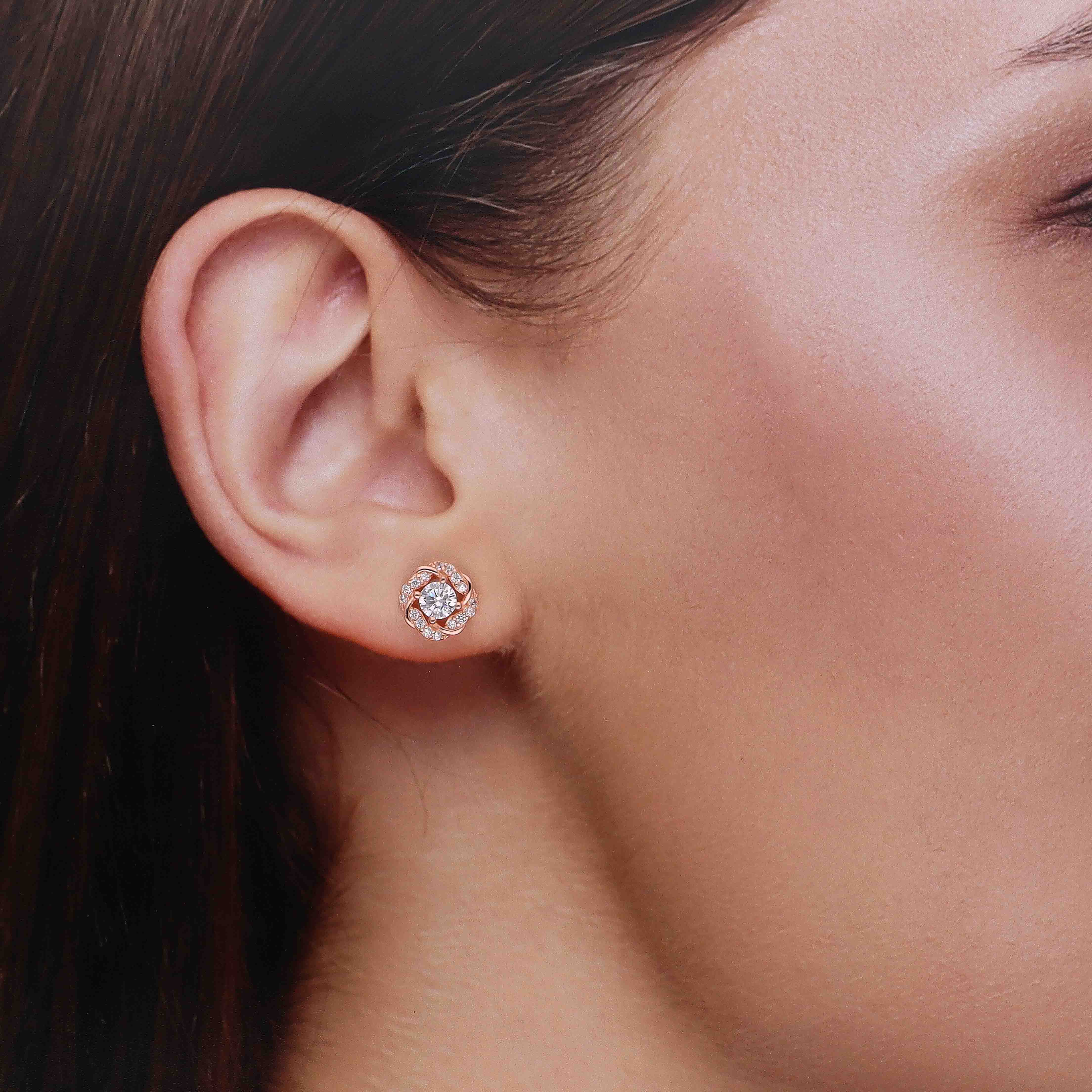 Elegant Sparkle Floral Cluster Studs - Image 4