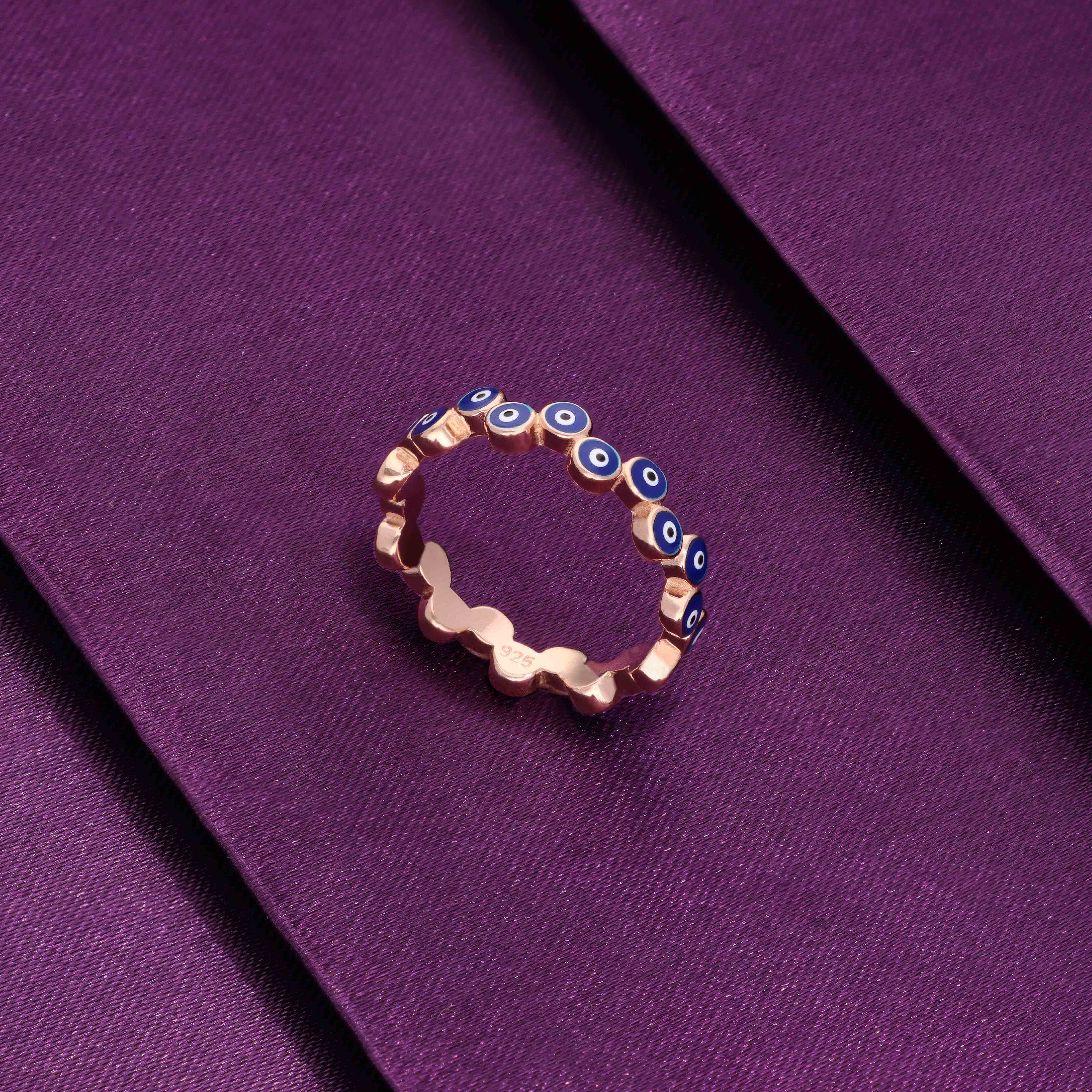 Trendy Multi Evil Eye Silver Ring - Image 4