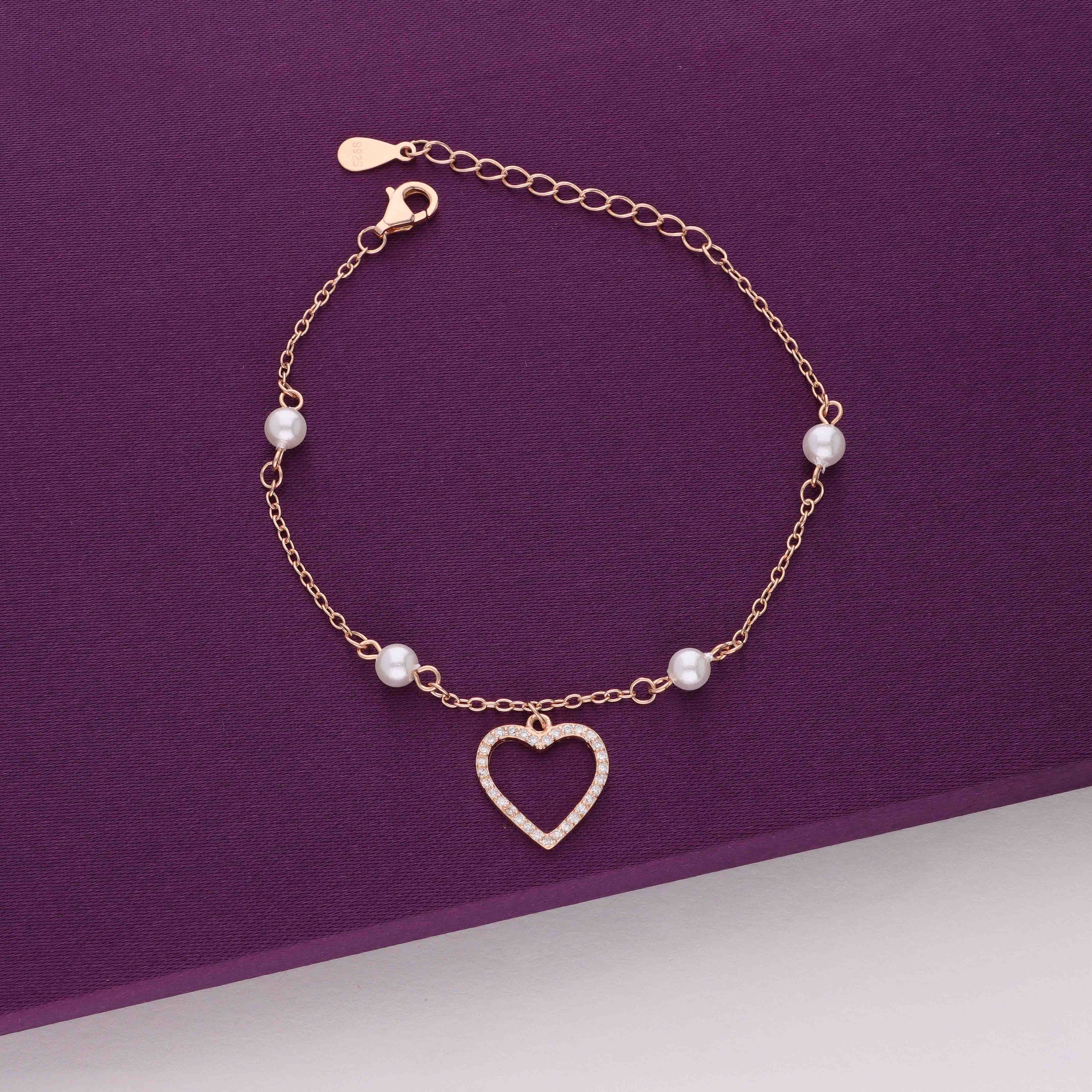 Pearls With a Heart Silver Charm Bracelet - Image 2