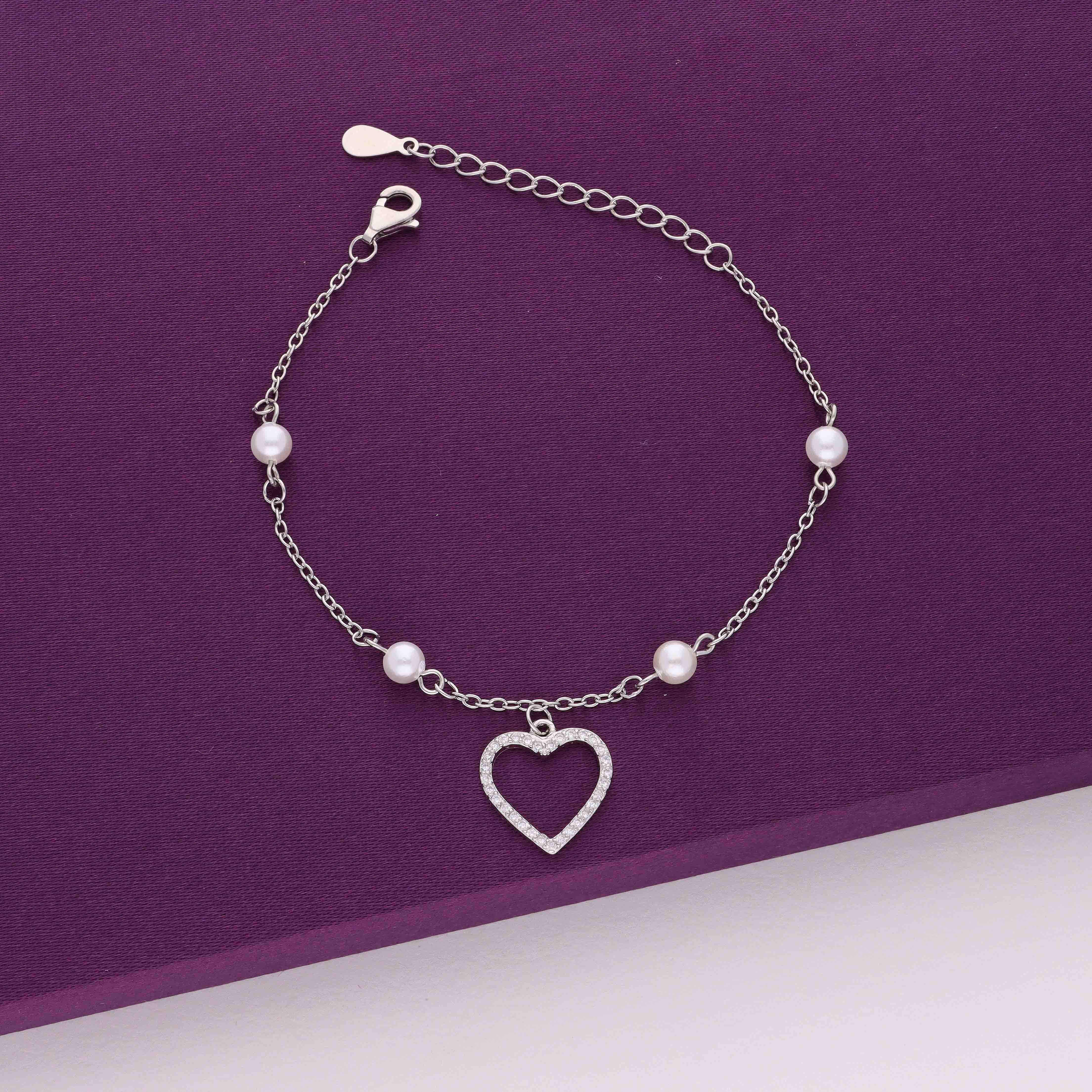 Pearls With a Heart Silver Charm Bracelet - Image 5