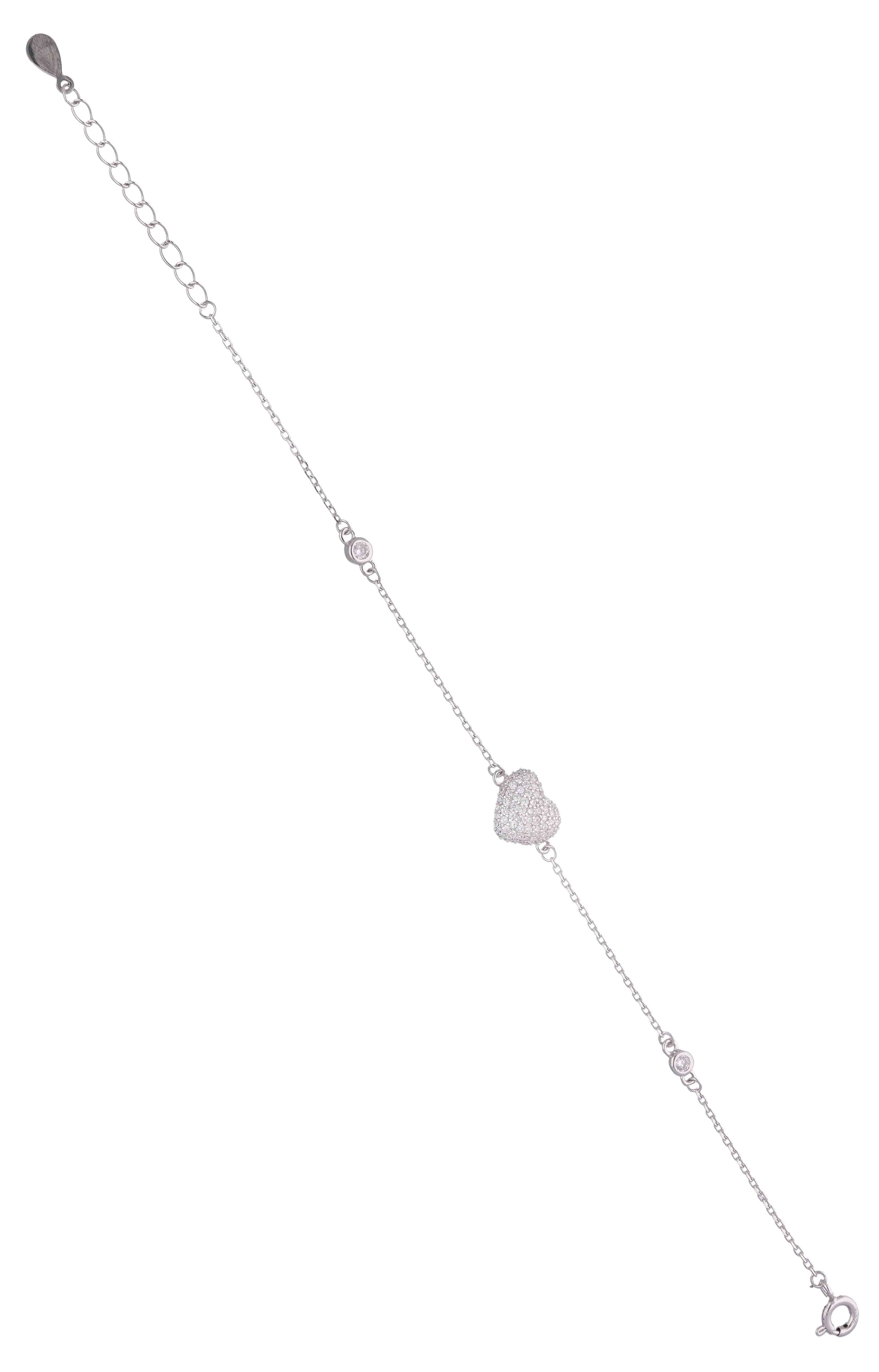 The Crystal Heart Silver Bracelet - Image 3