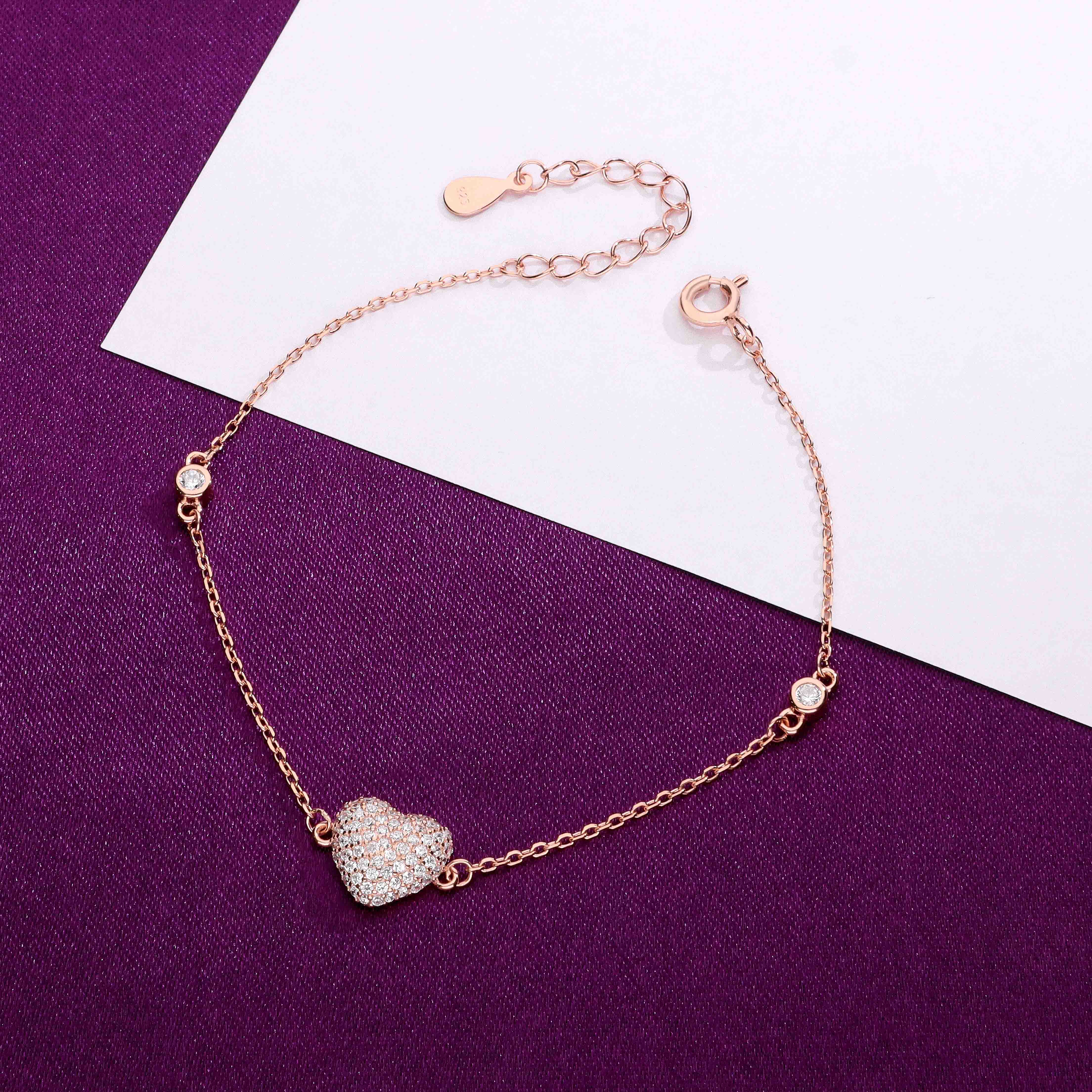The Crystal Heart Silver Bracelet - Image 7