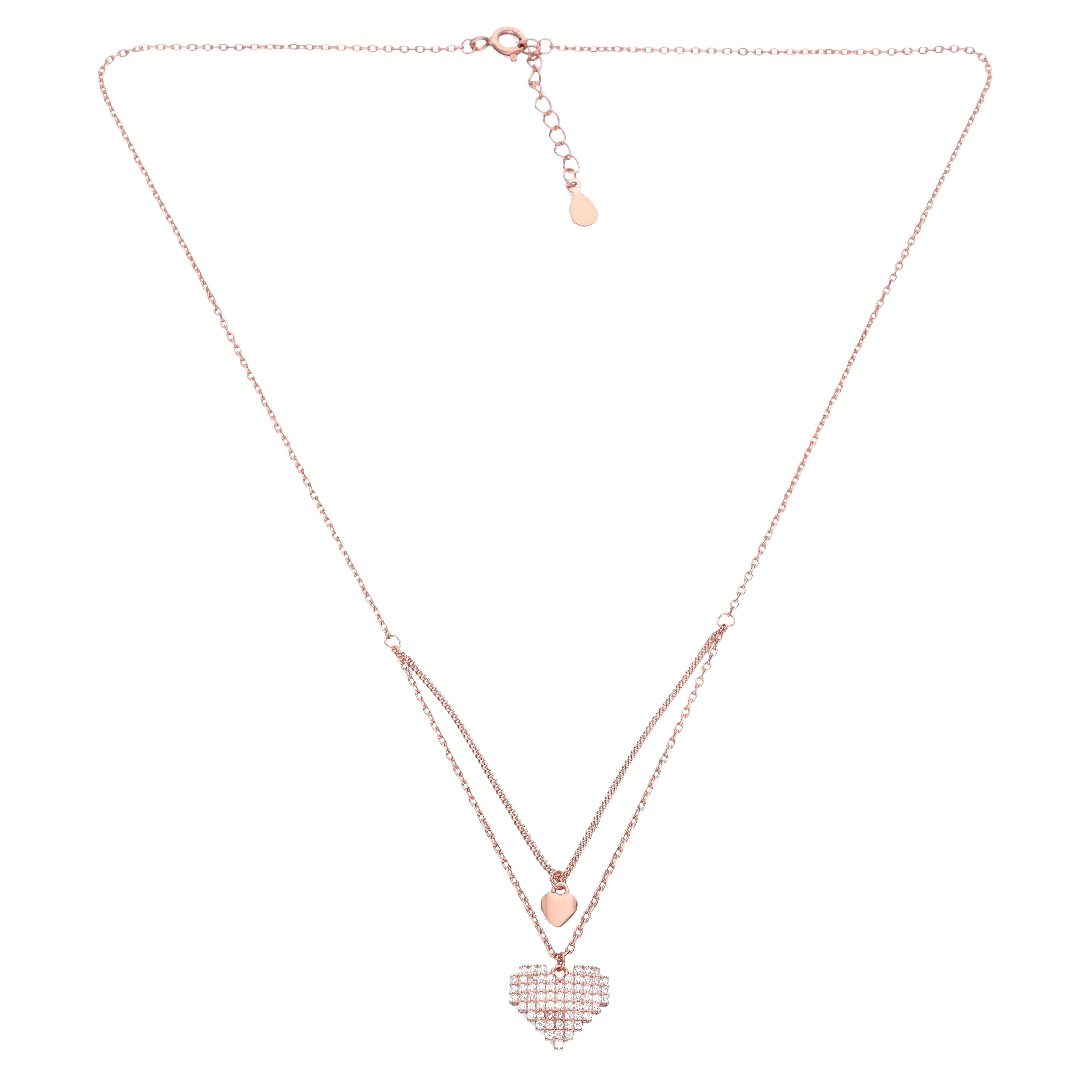 String of Heart Silver Chain Necklace - Image 3