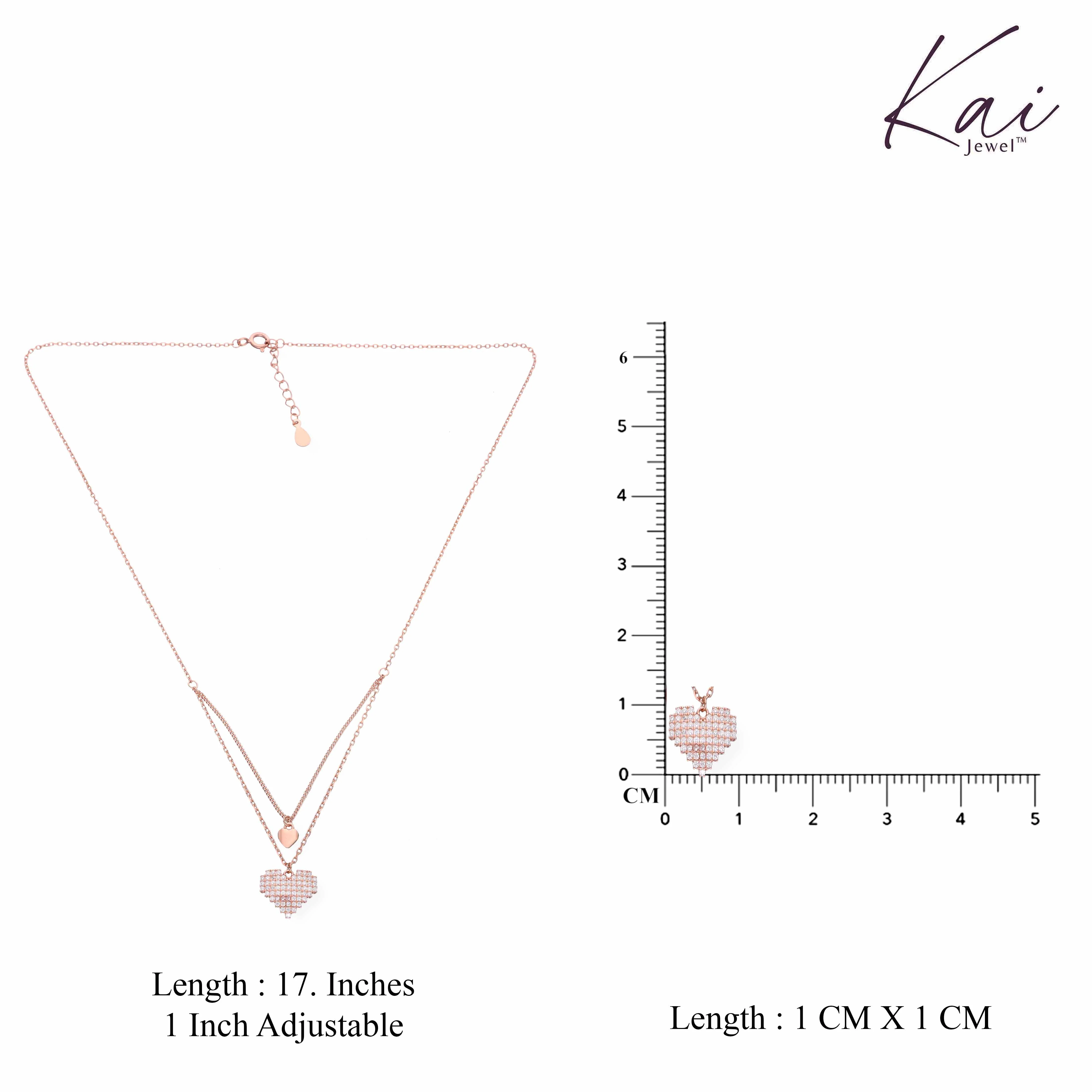 String of Heart Silver Chain Necklace - Image 4