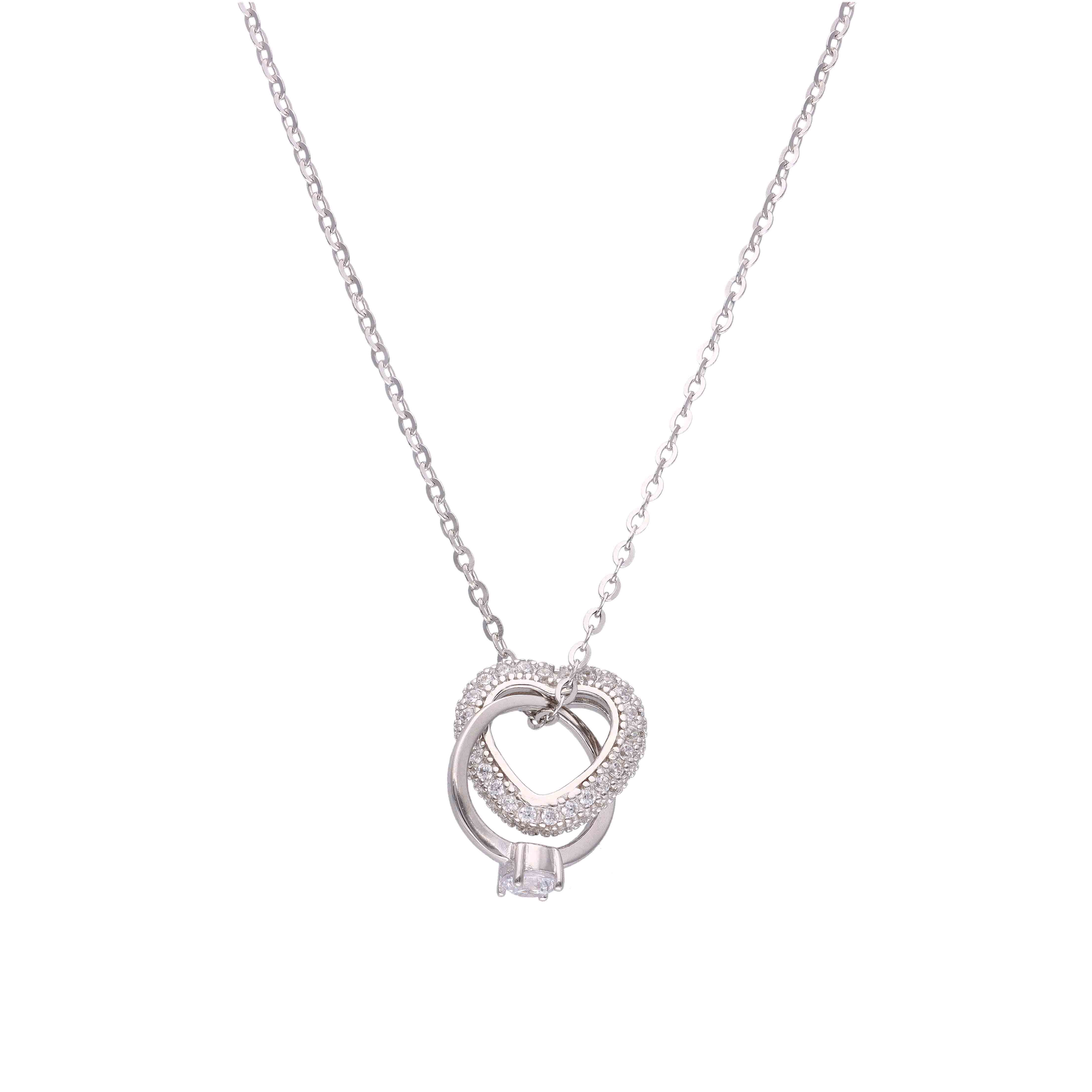 A Hearty Circle of Love Casual Silver Chain Necklace - Image 4