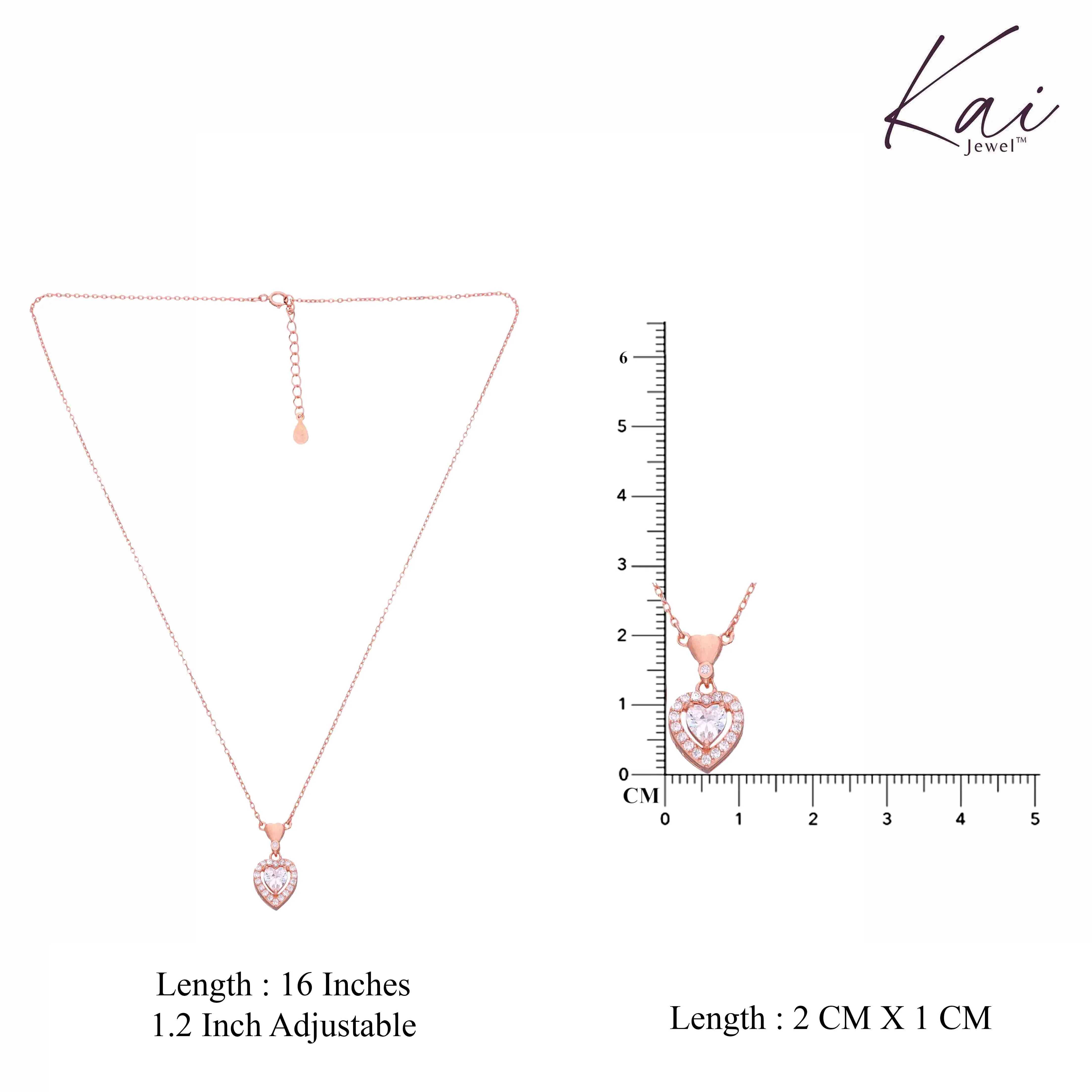 Dainty Heart Diamond Studded Silver Chain Necklace - Image 5