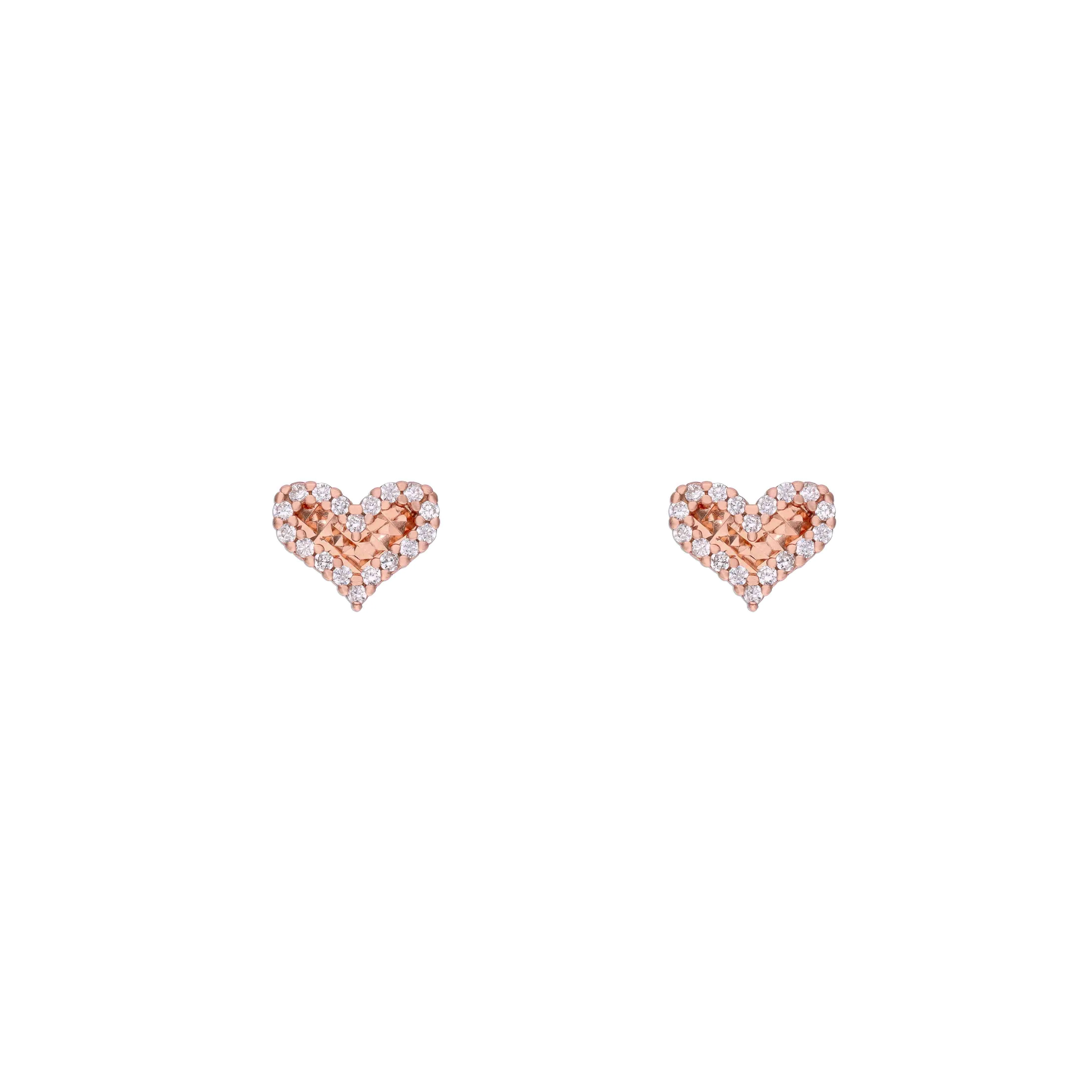 Minimalistic Heart-shaped Silver Earrings - Image 3