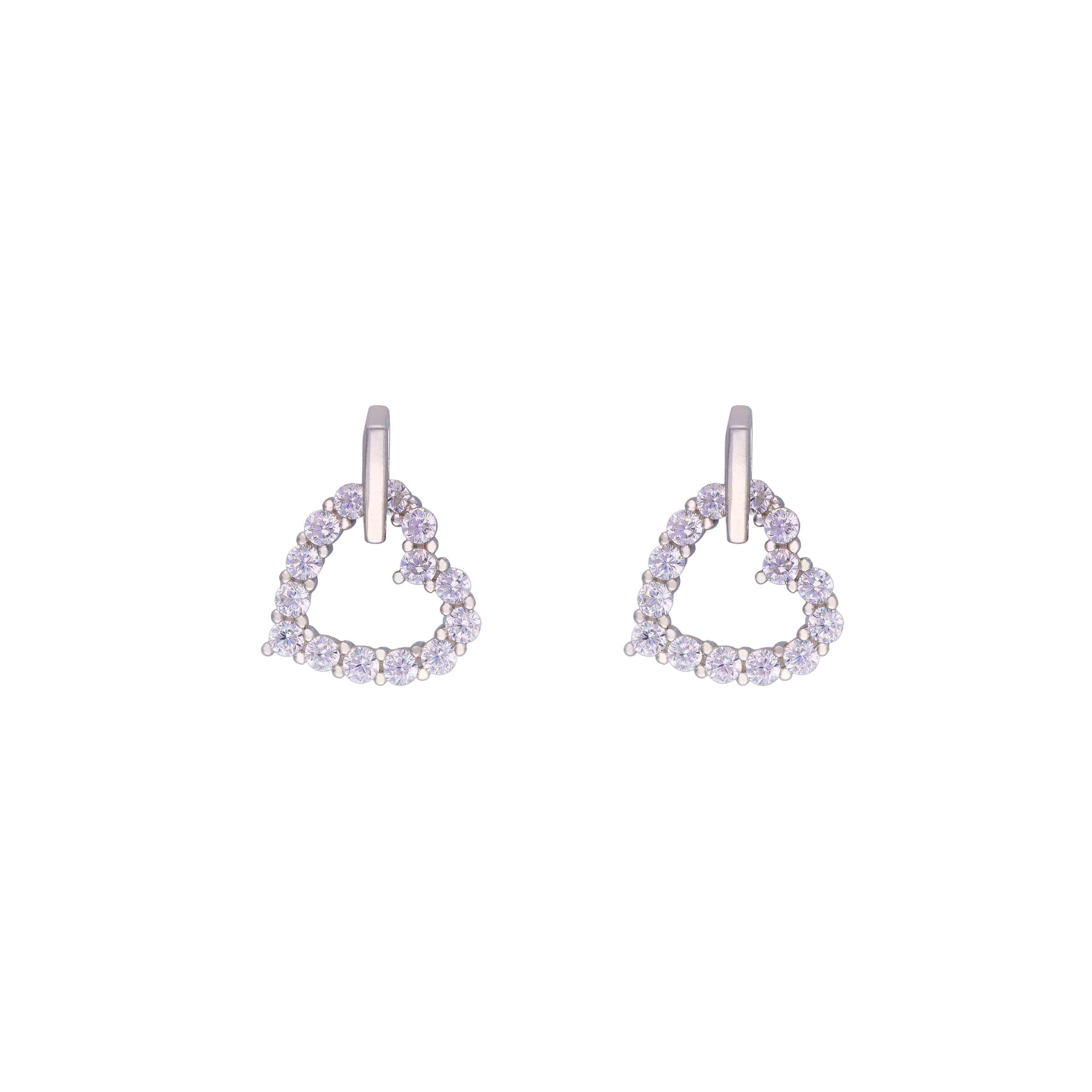 Trendy Heart Studs Rose Gold Earrings - Image 4