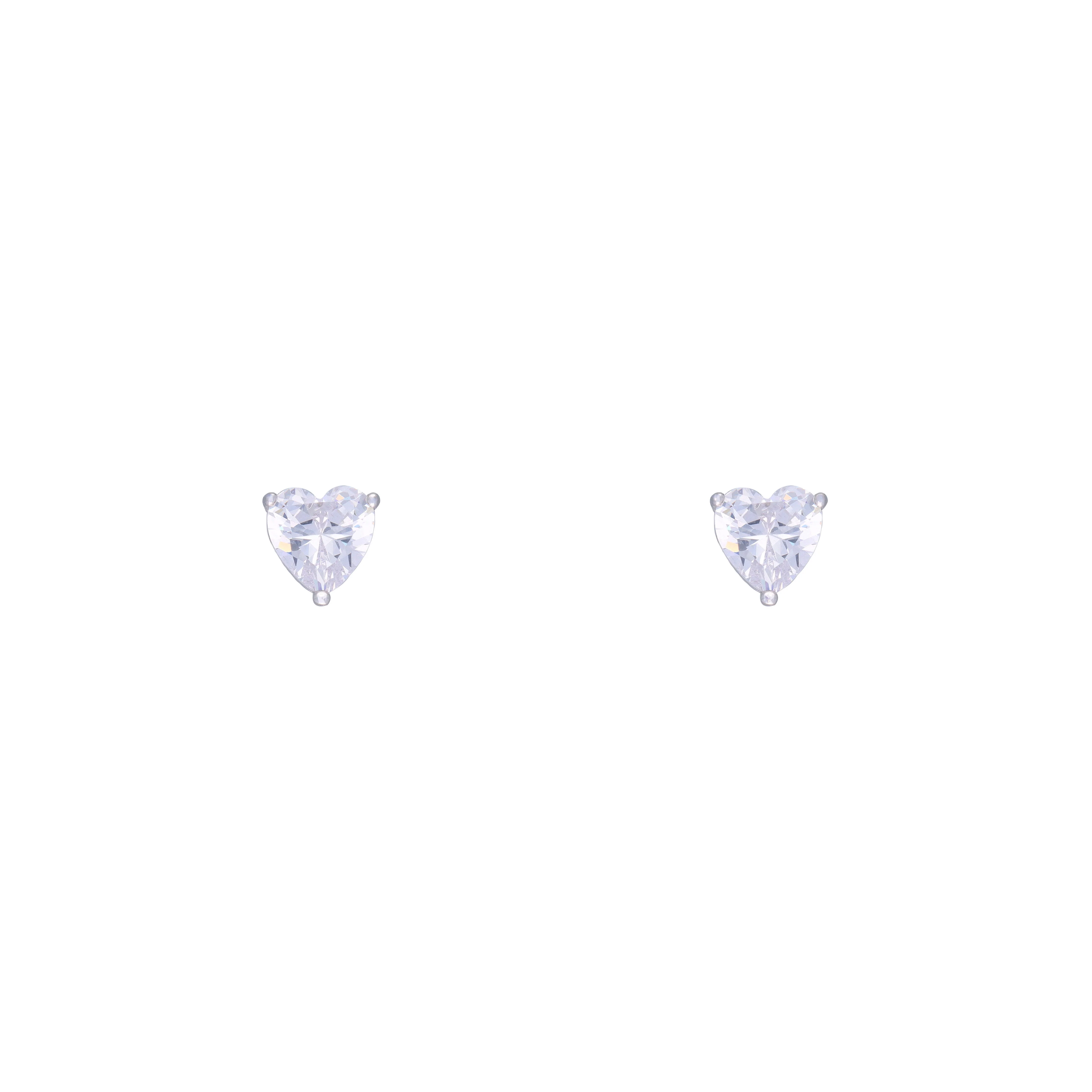Minimalistic Crystal Cut Diamond Silver Earrings - Image 3