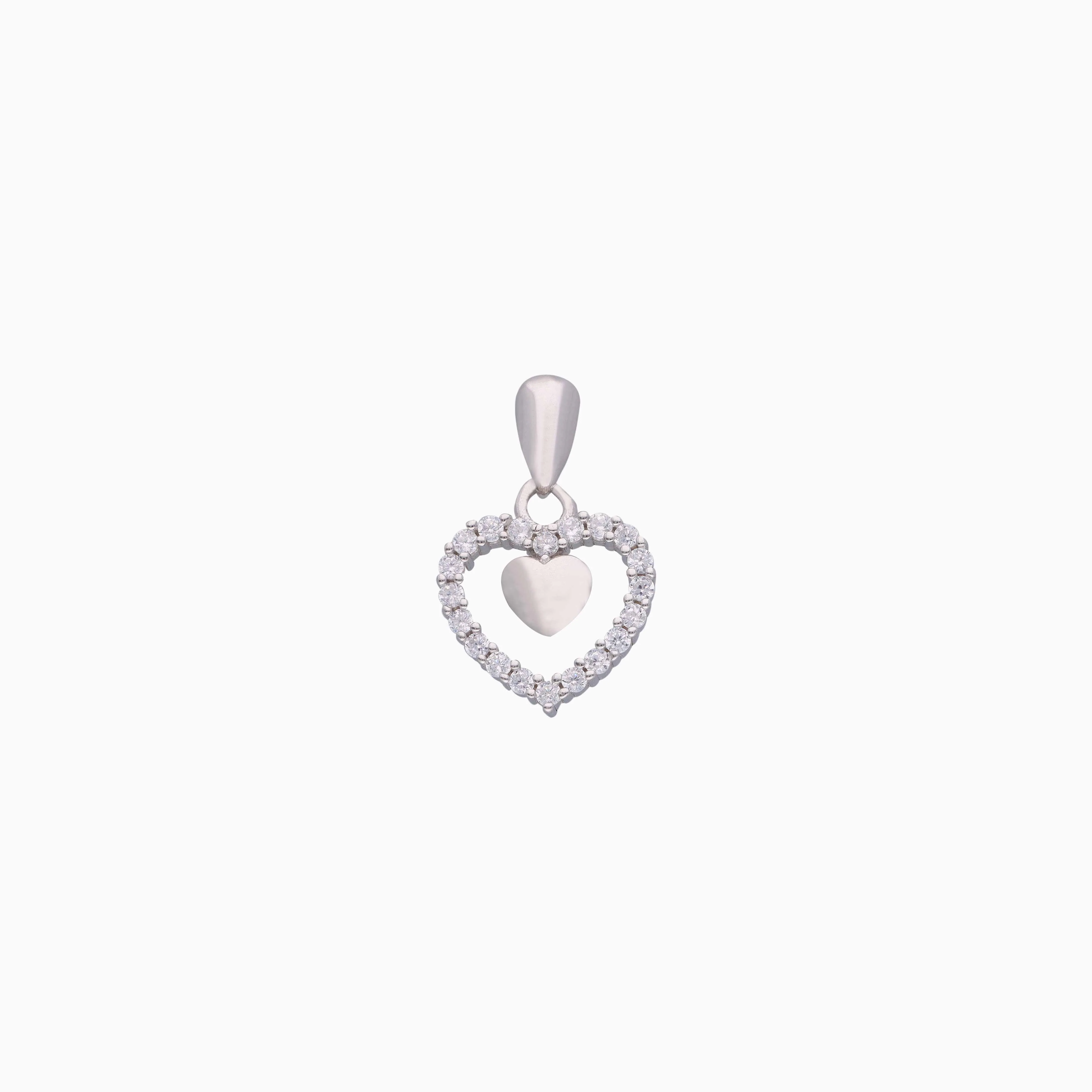 TRENDY ROSE GOLD HEART-SHAPED SILVER CHARM PENDANT - Image 3