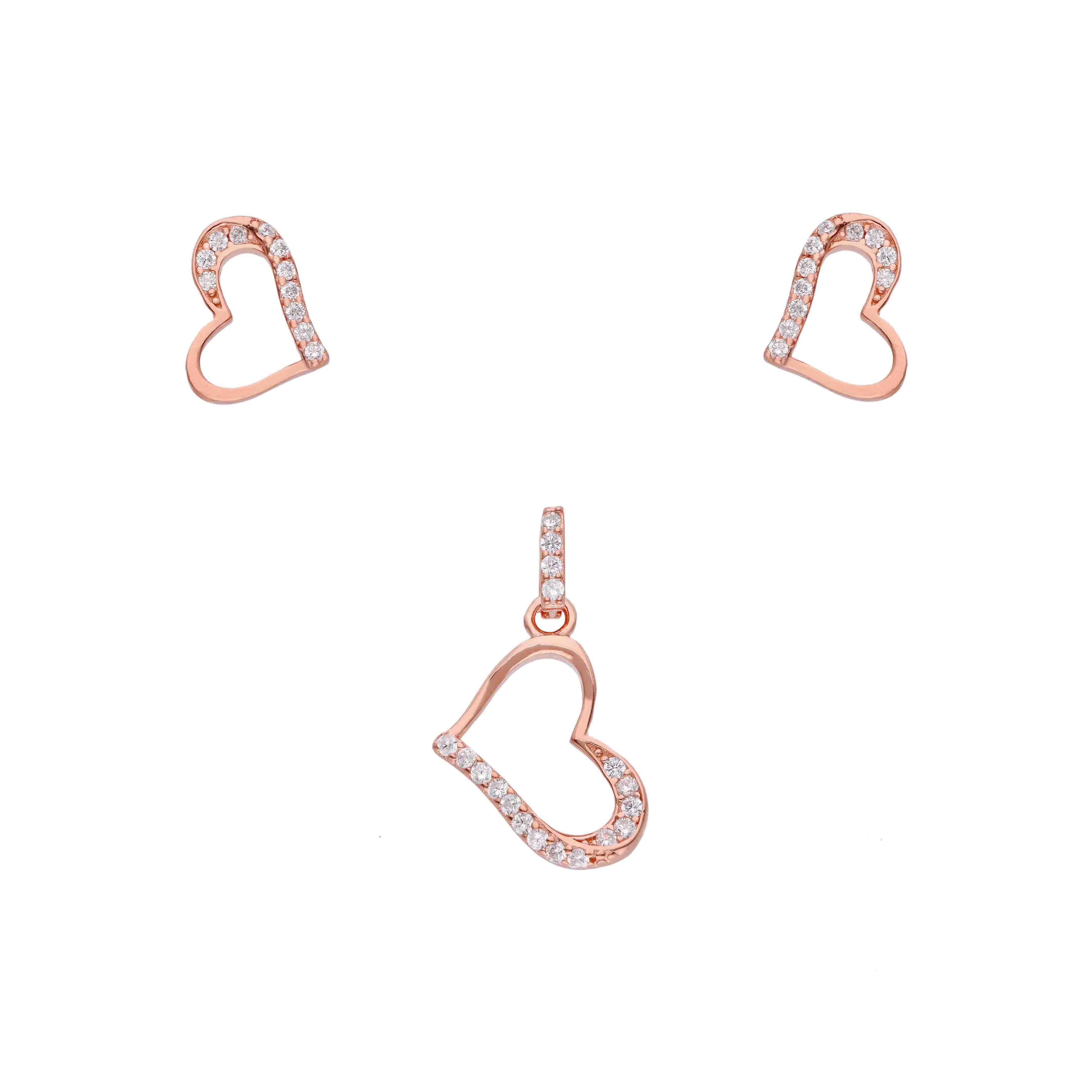 Show Stopper Heart Silver Pendant & Earrings Set - Image 4