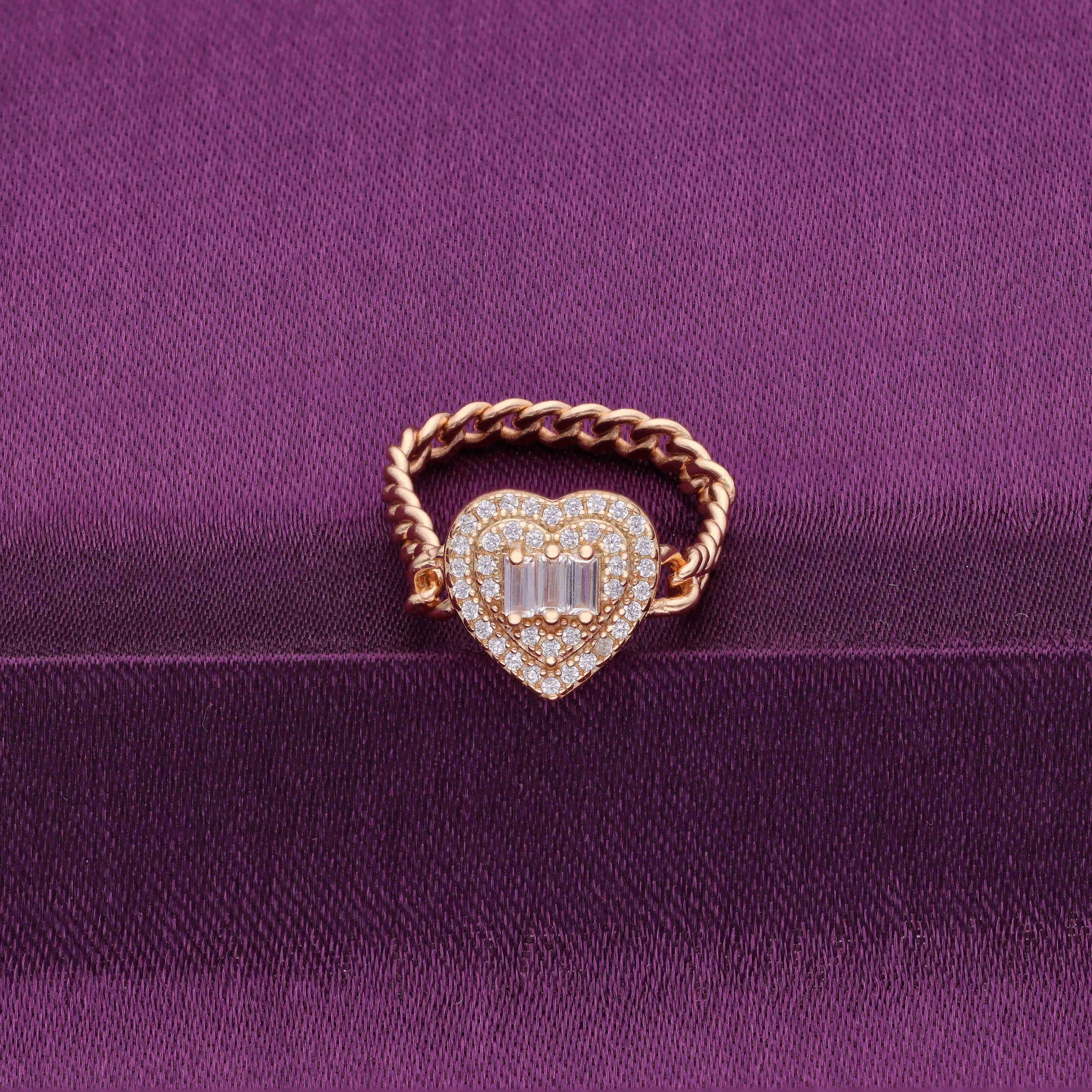 Aesthetic Intricate Heart Silver Ring - Image 2