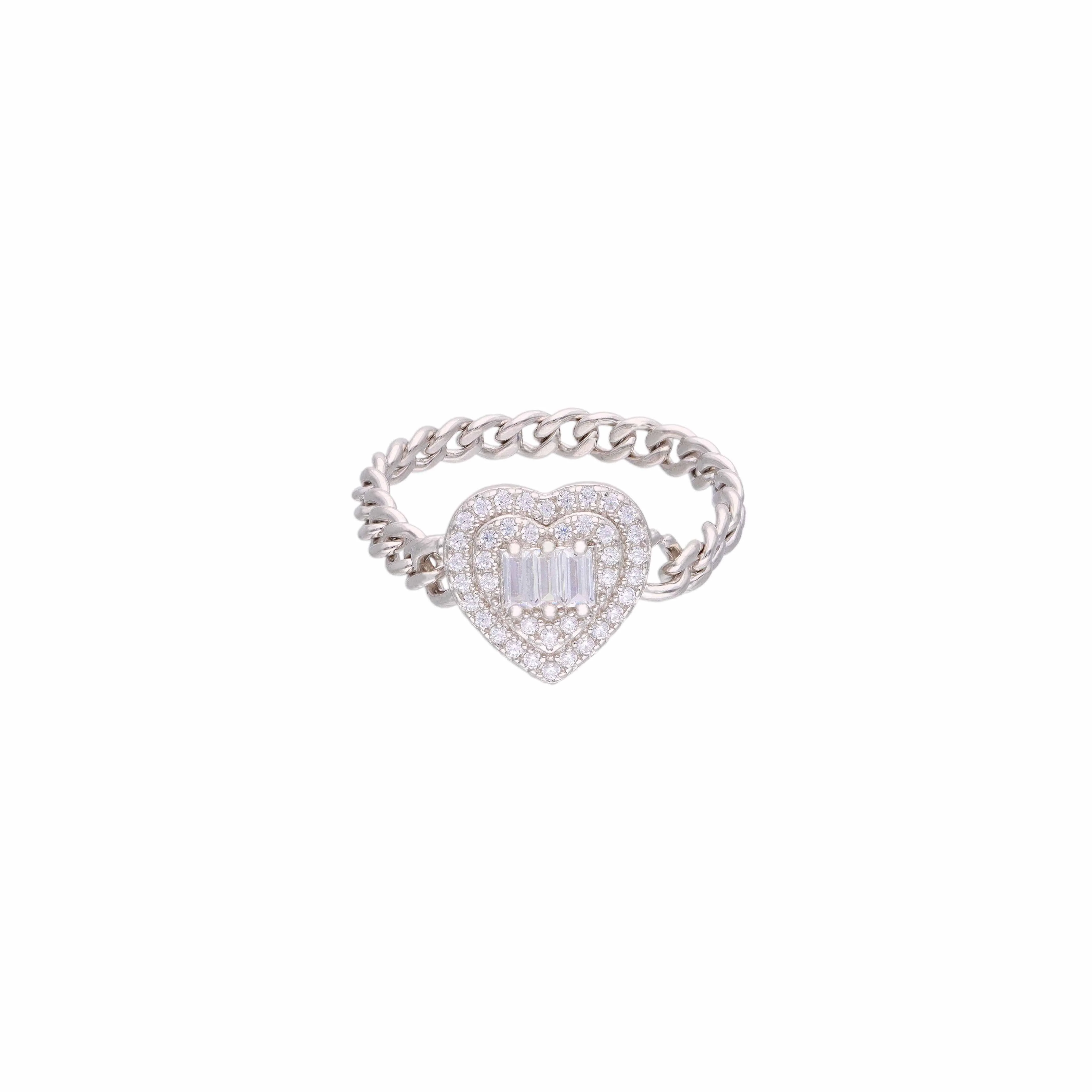 Aesthetic Intricate Heart Silver Ring - Image 3